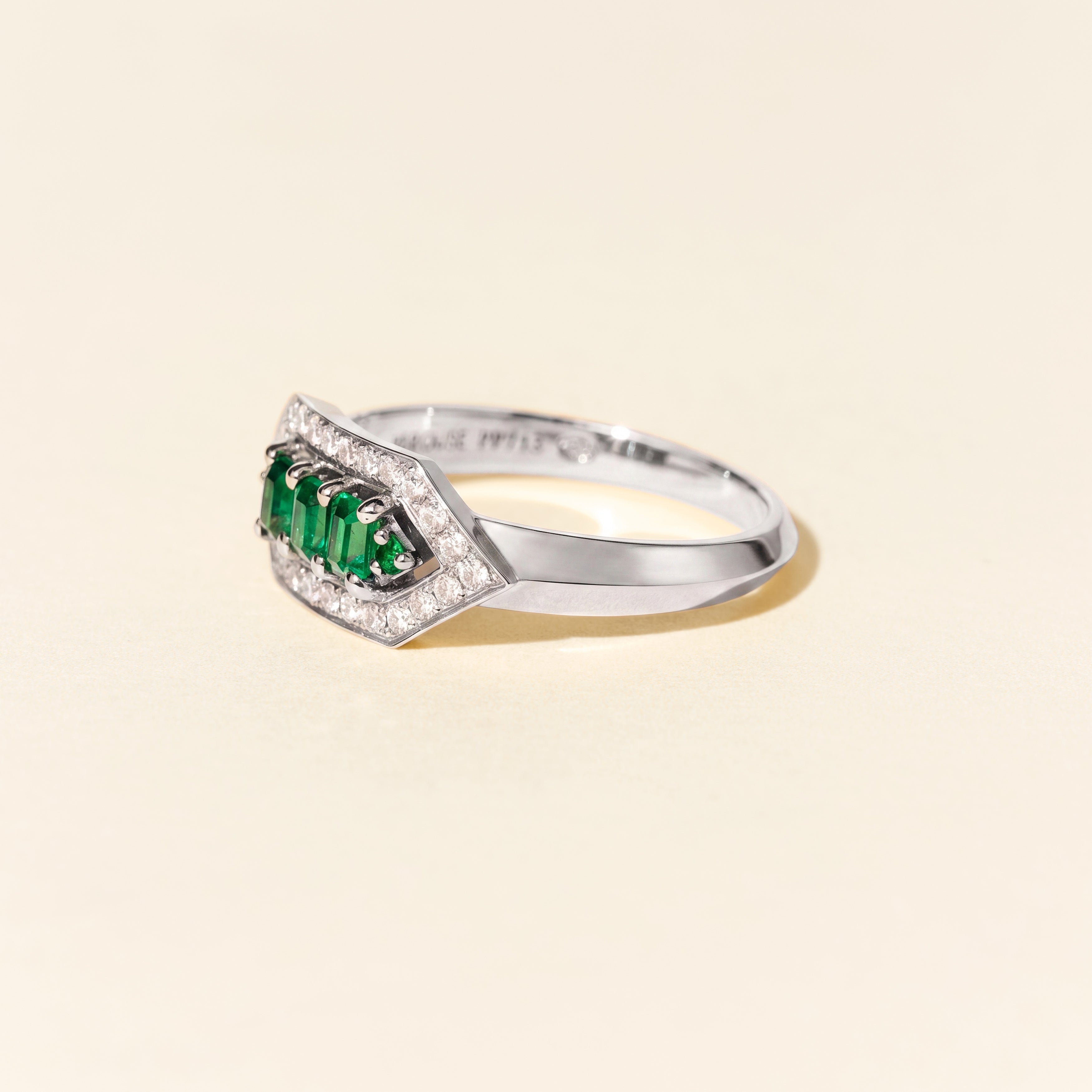 Bague Brooklyn émeraudes - Or blanc