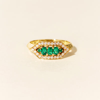 Bague Brooklyn émeraudes - Or jaune