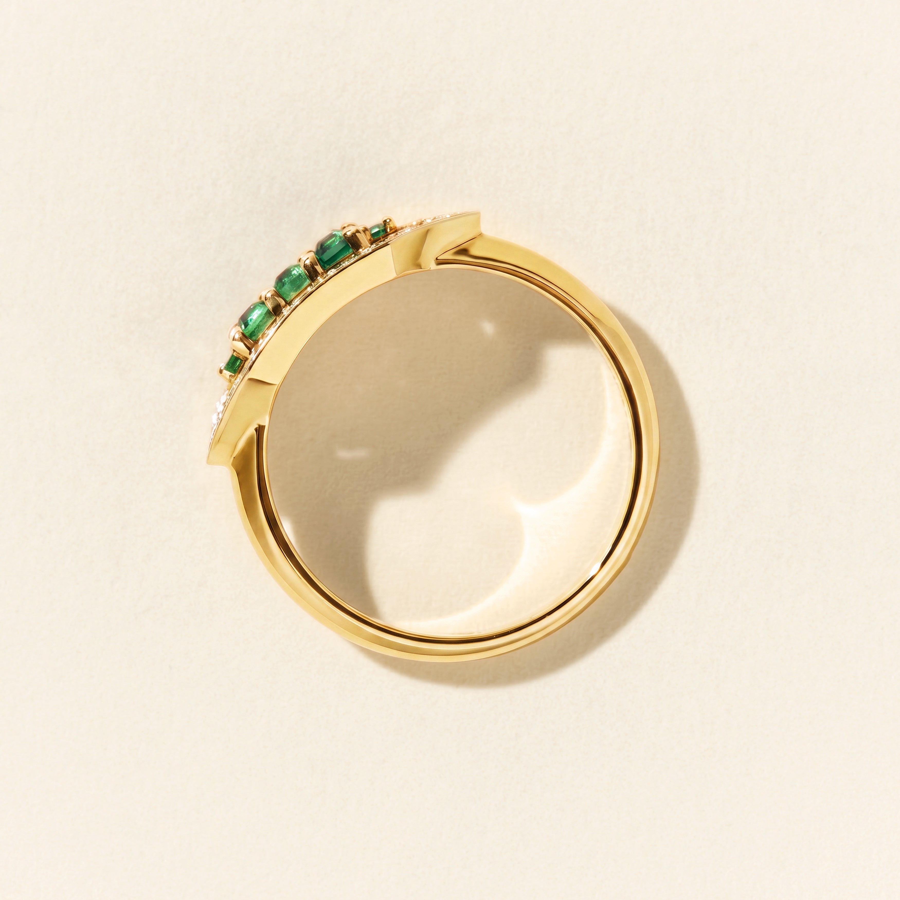 Bague Brooklyn émeraudes - Or jaune