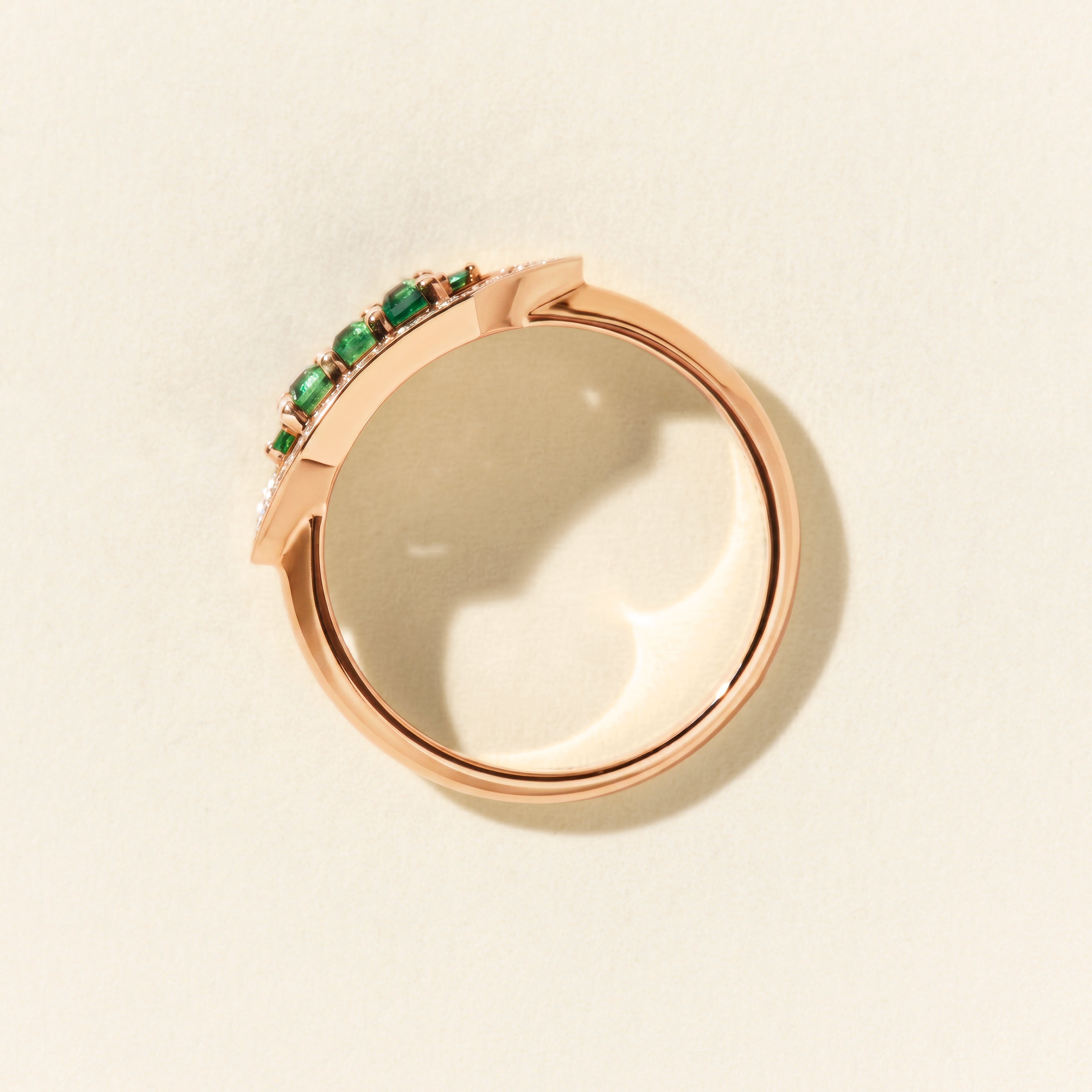 Bague Brooklyn émeraudes - Or rose