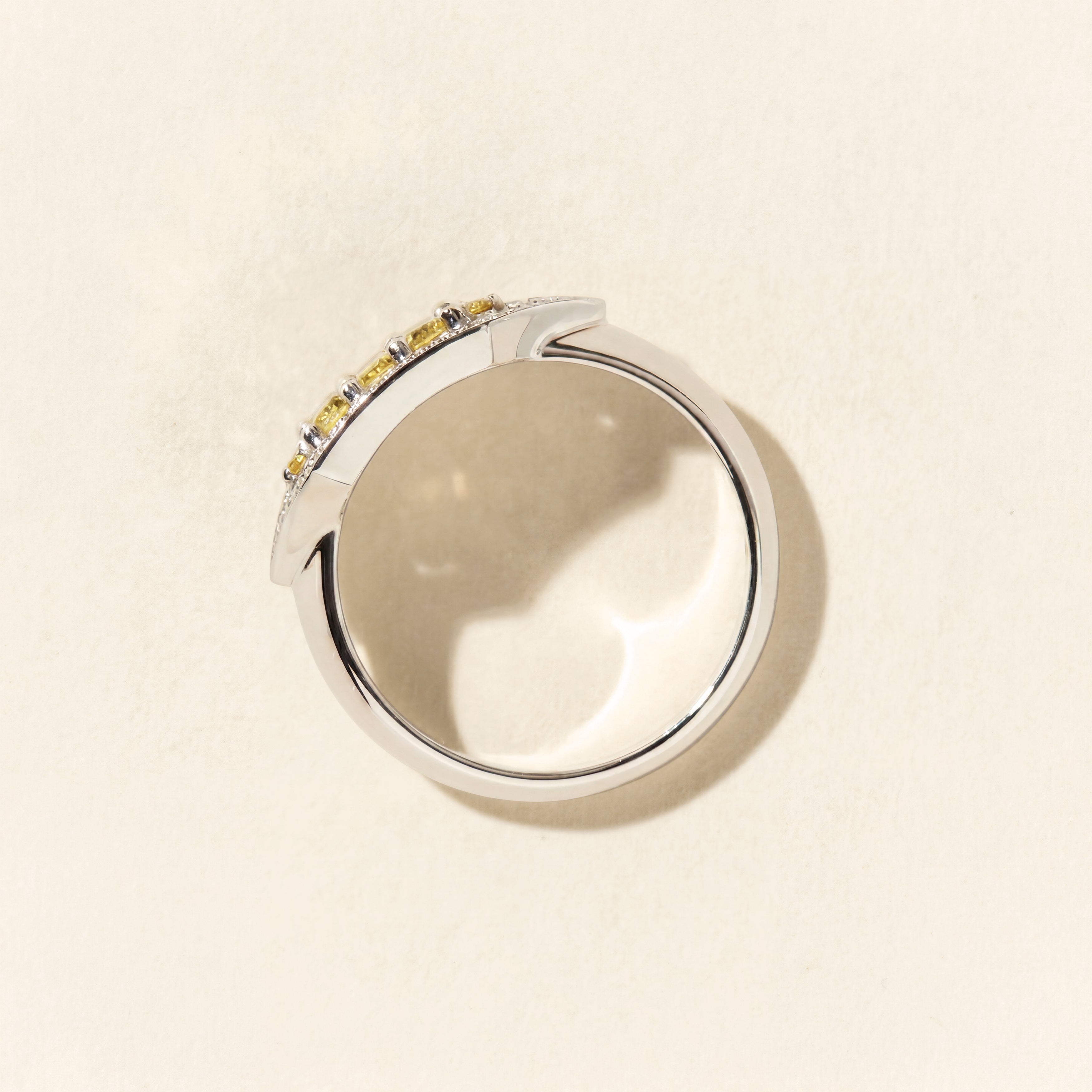 Bague Brooklyn saphirs jaunes - Or blanc