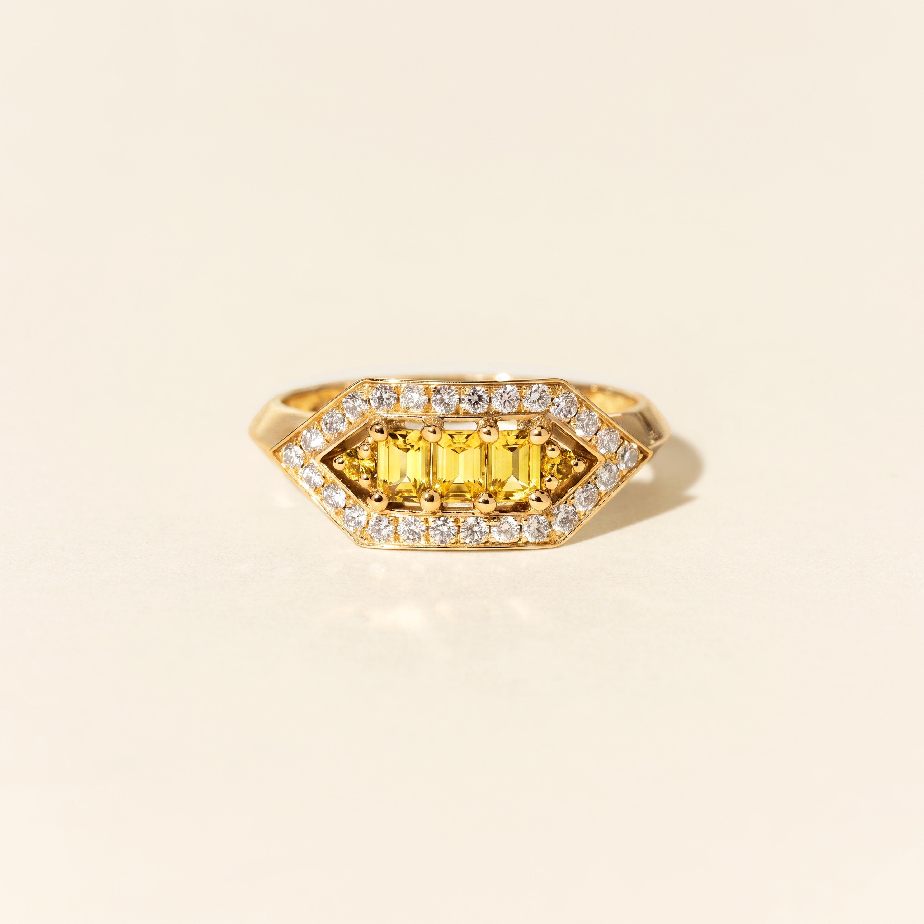 Bague Brooklyn saphirs jaunes - Or jaune
