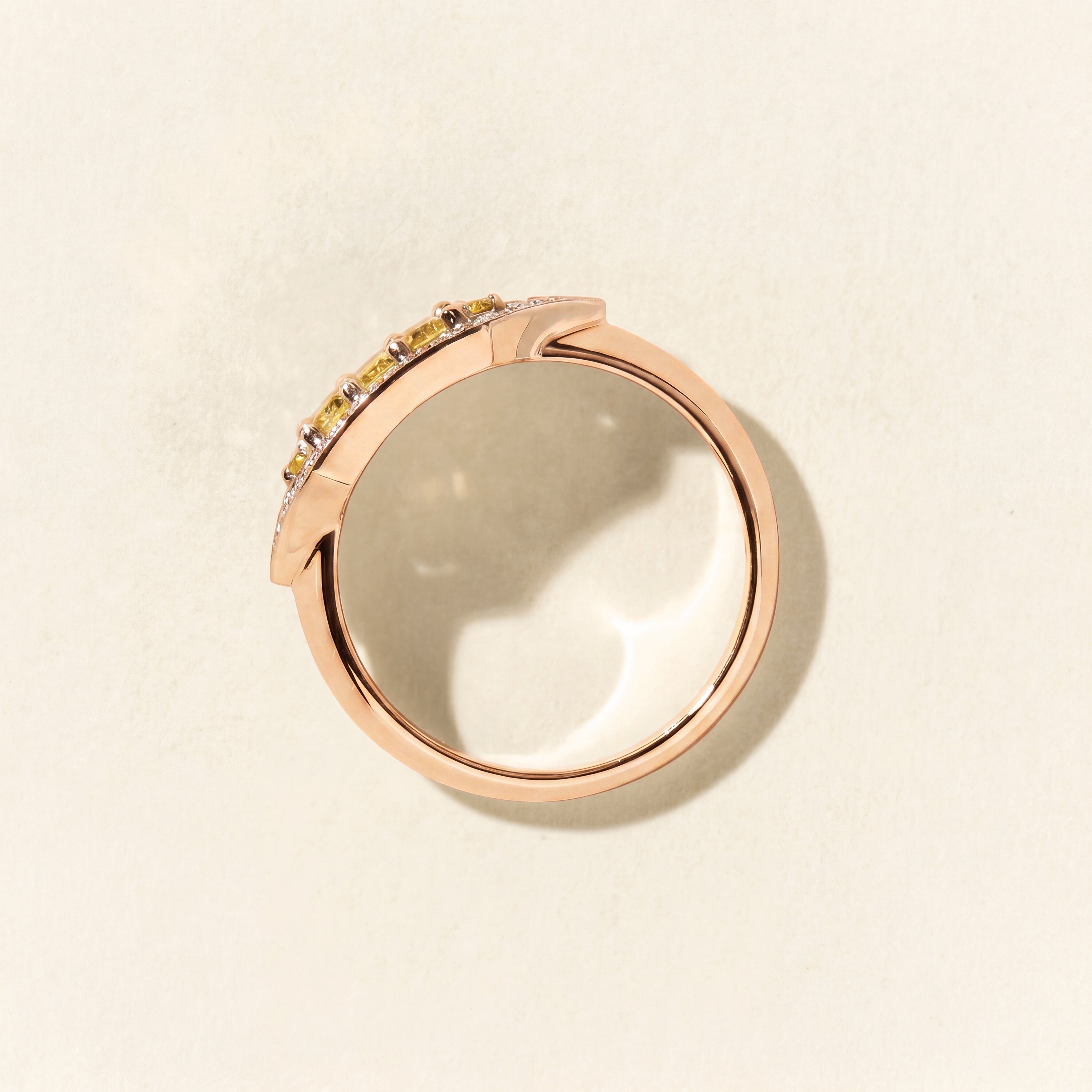 Bague Brooklyn saphirs jaunes - Or rose