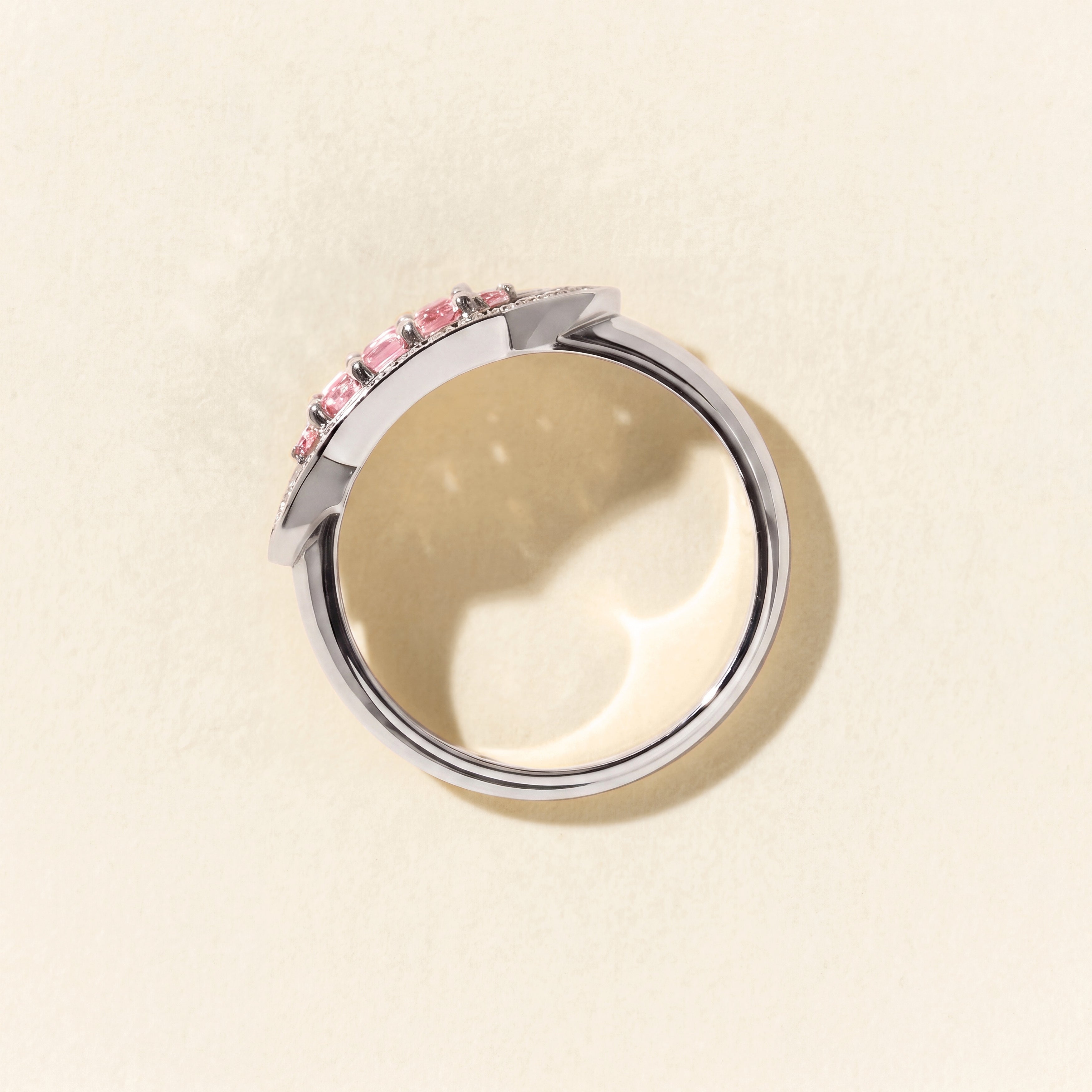Bague Brooklyn saphirs roses - Or blanc