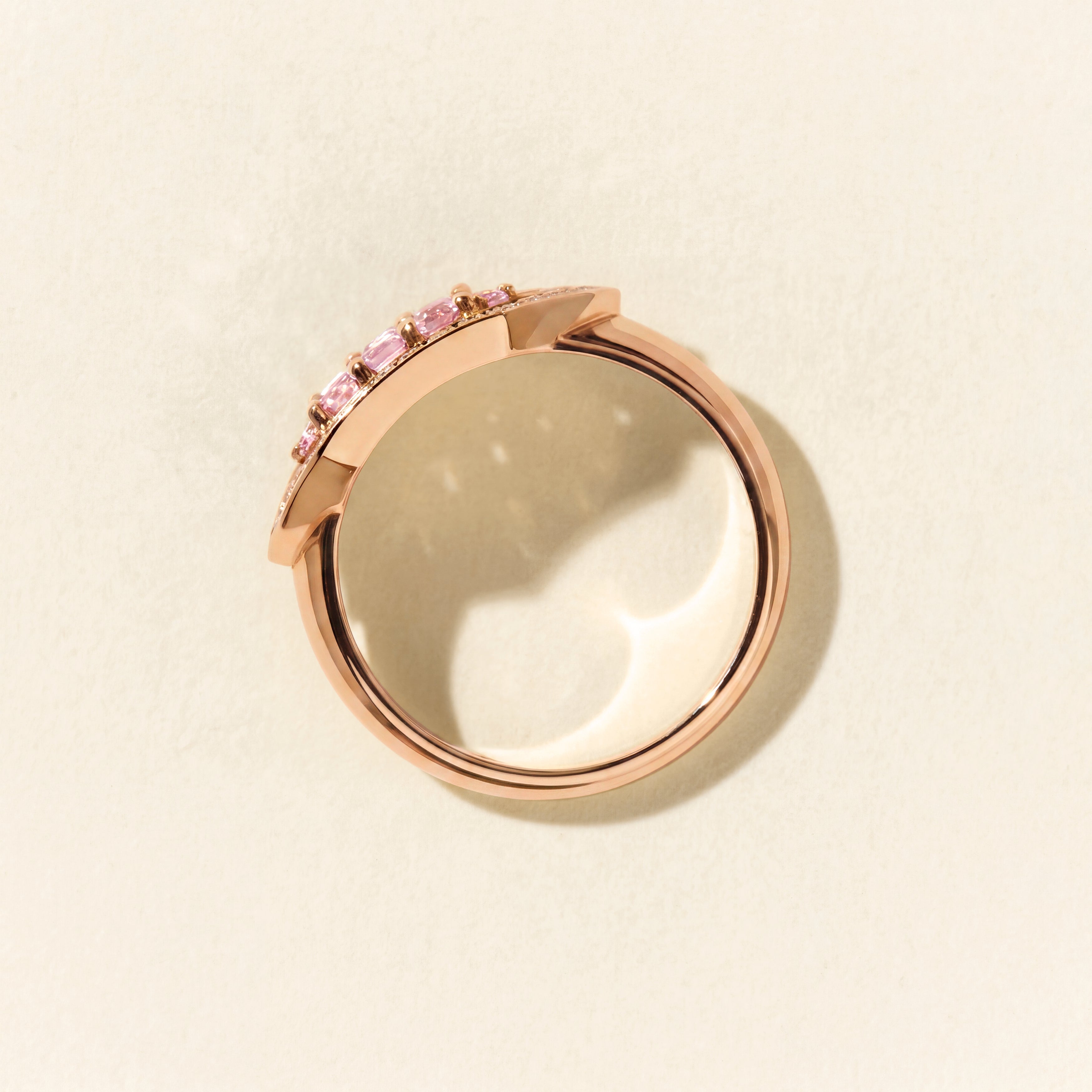 Bague Brooklyn saphirs roses - Or rose
