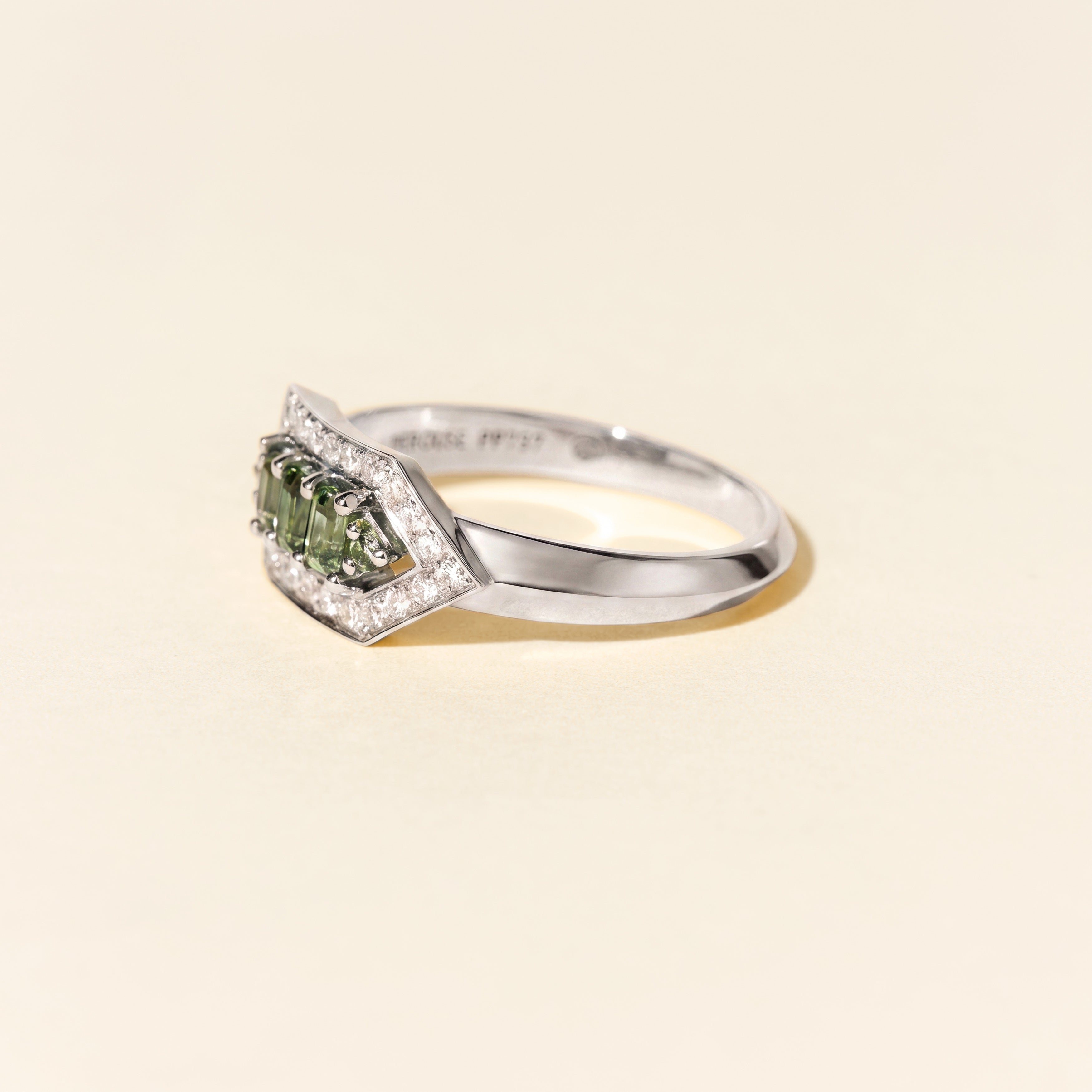 Bague Brooklyn saphirs verts - Or blanc