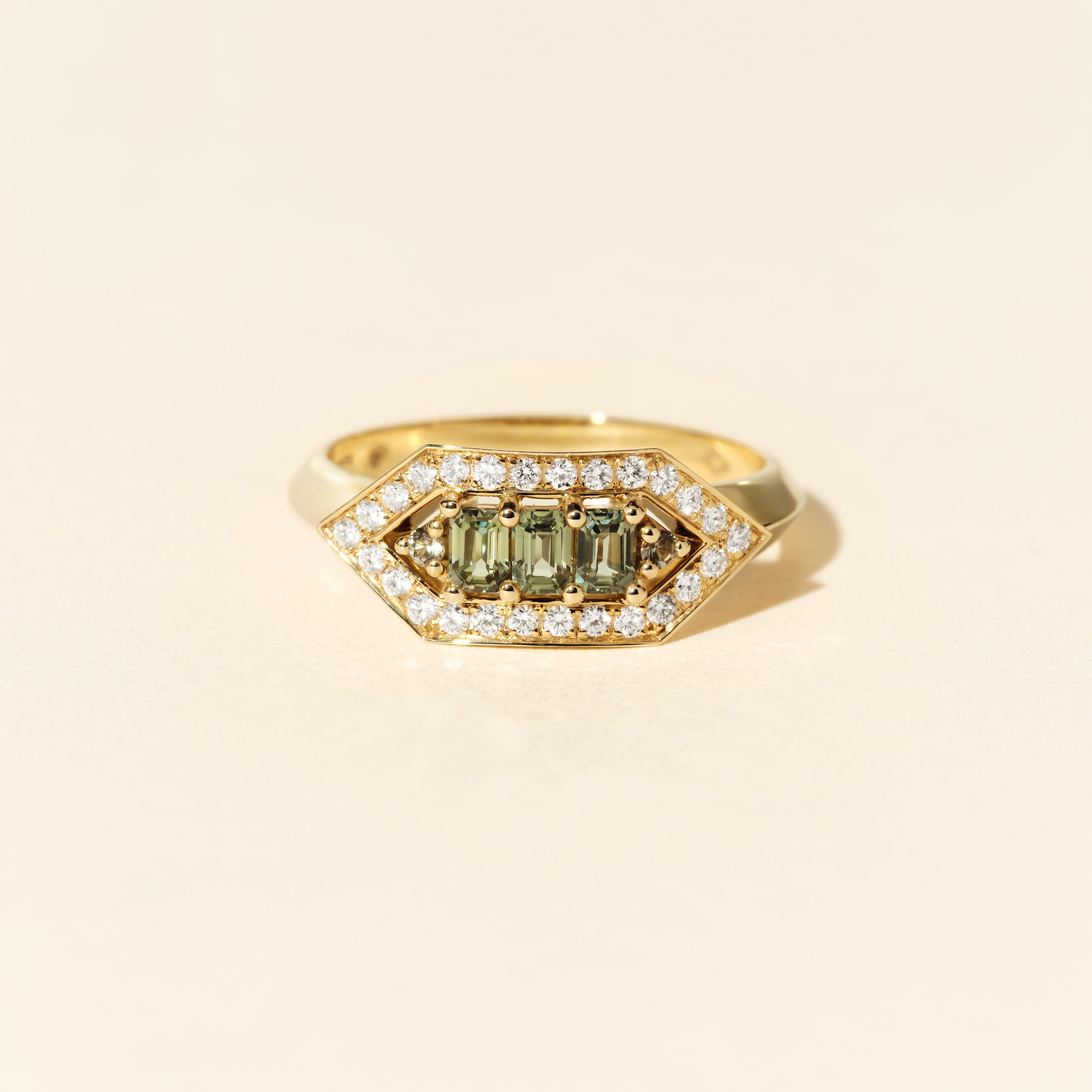 Bague Brooklyn saphirs verts - Or jaune