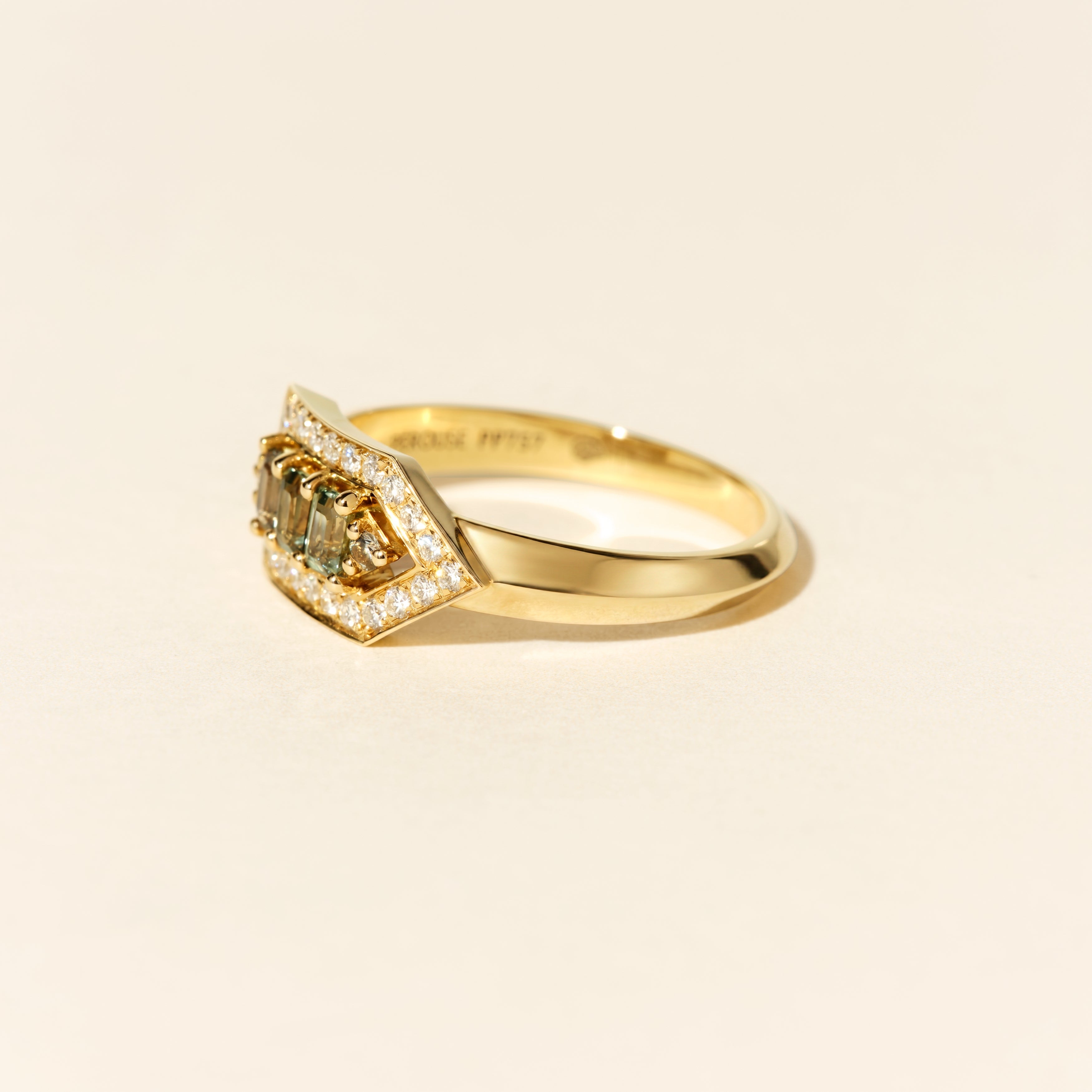 Bague Brooklyn saphirs verts - Or jaune