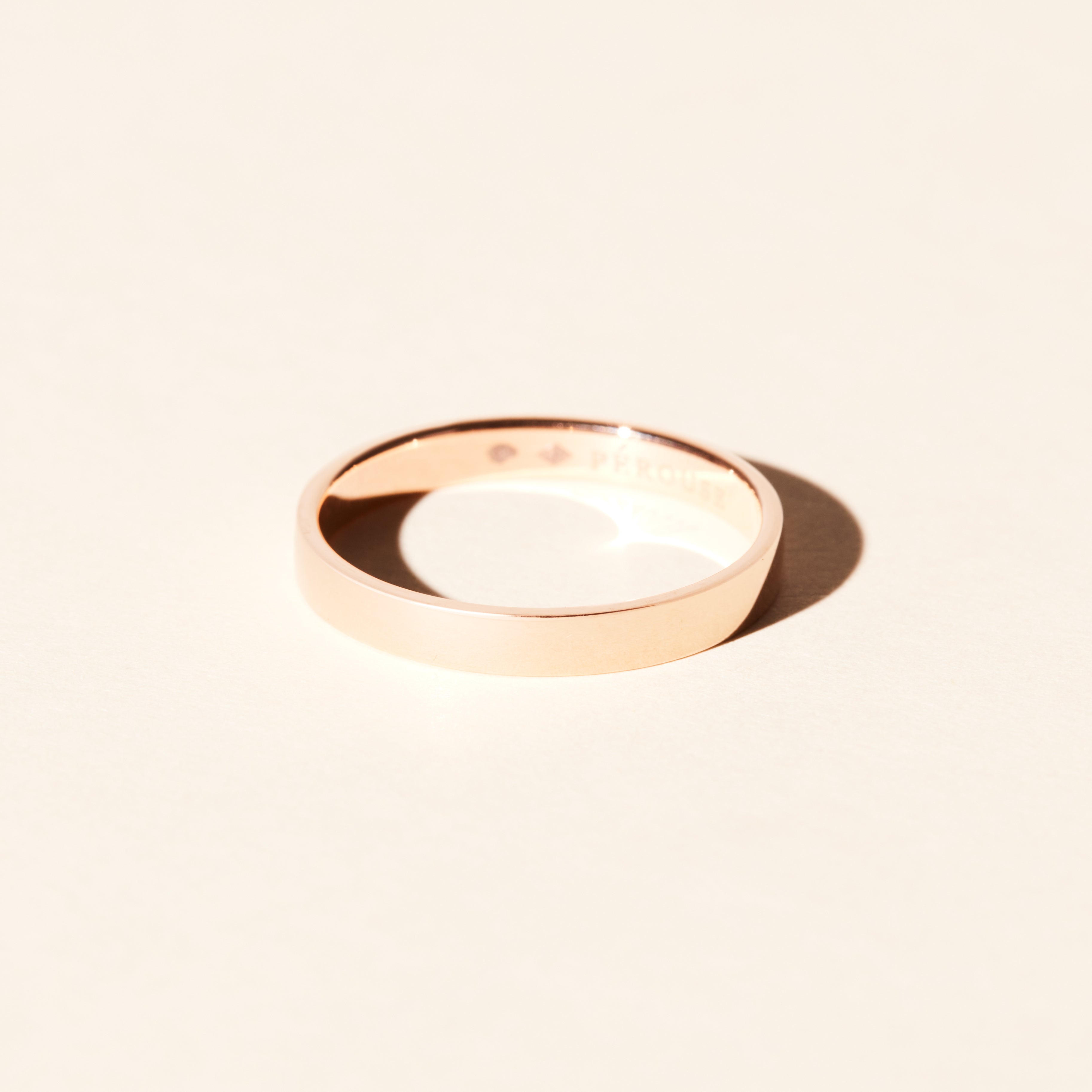Cedar wedding band 3.50mm - Rose gold