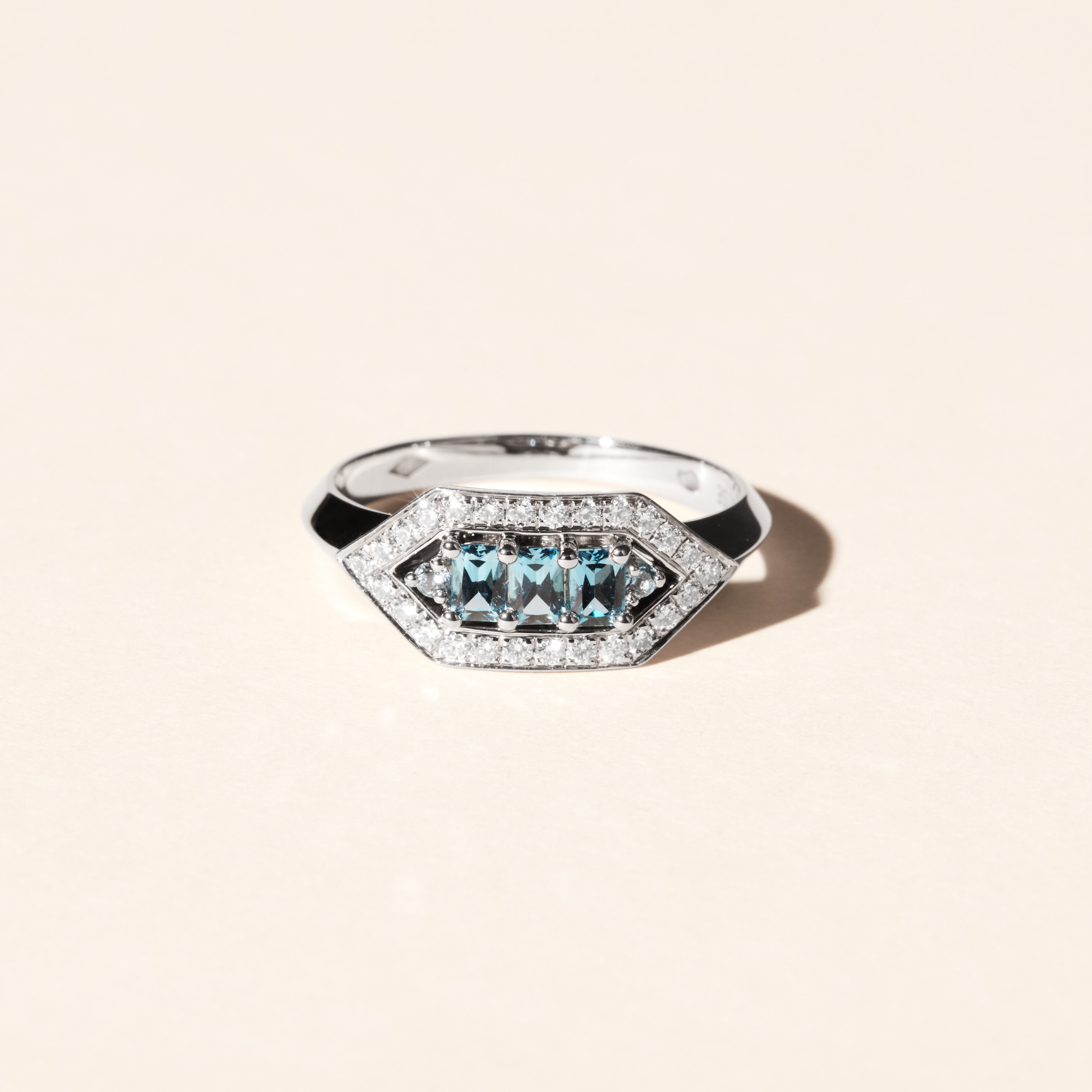 Bague Brooklyn topazes - Or blanc