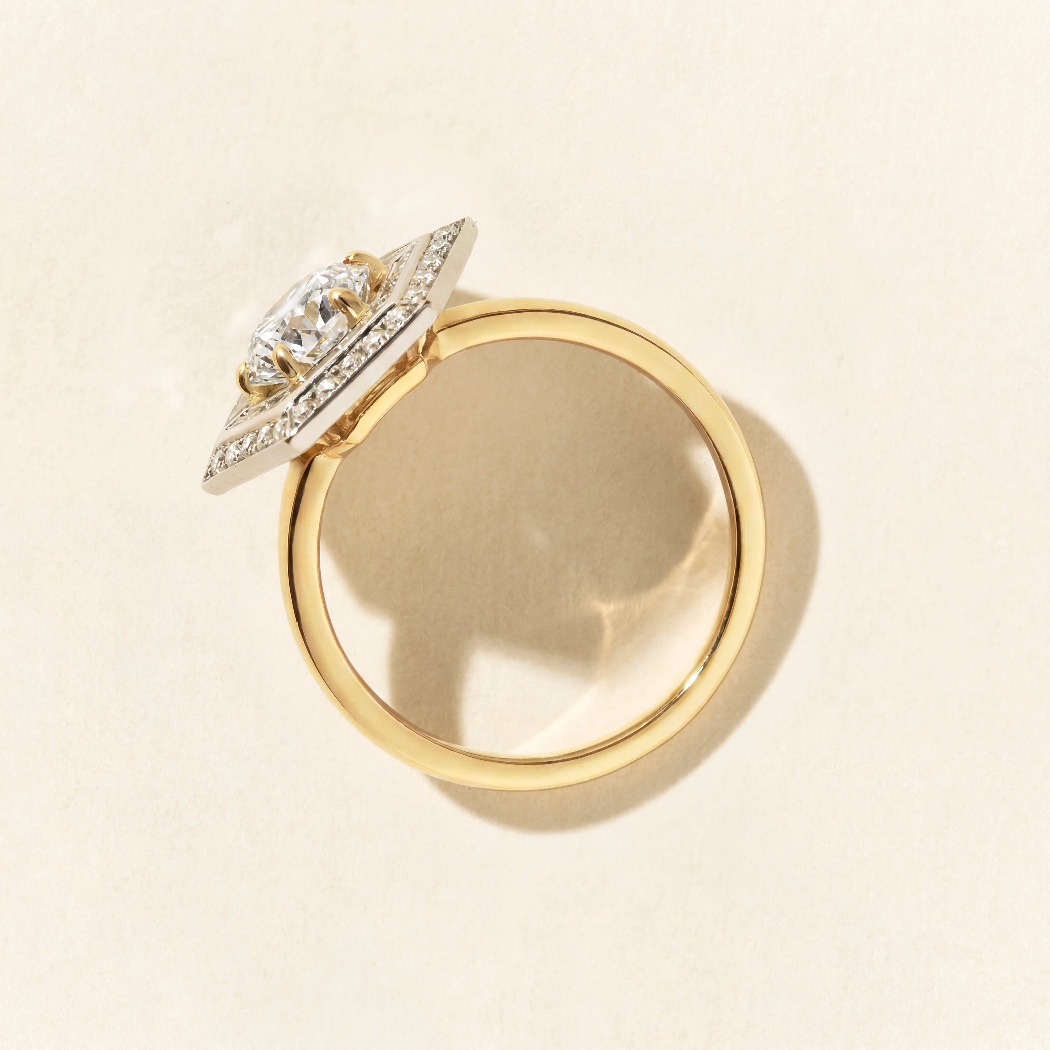 Bague Dallas Hexagon GM 0.80 carat - Or jaune