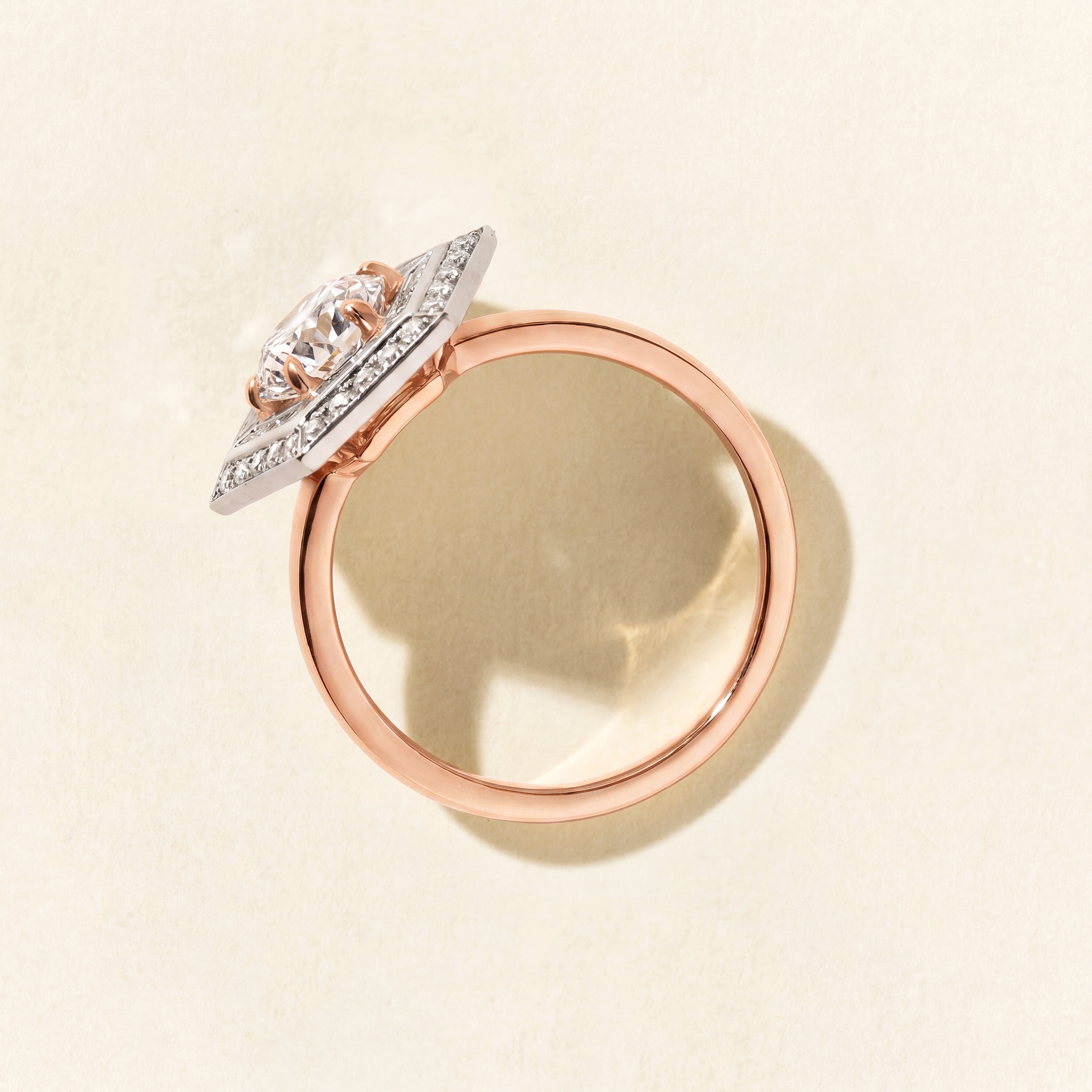 Bague Dallas Hexagon GM 0.80 carat - Or rose