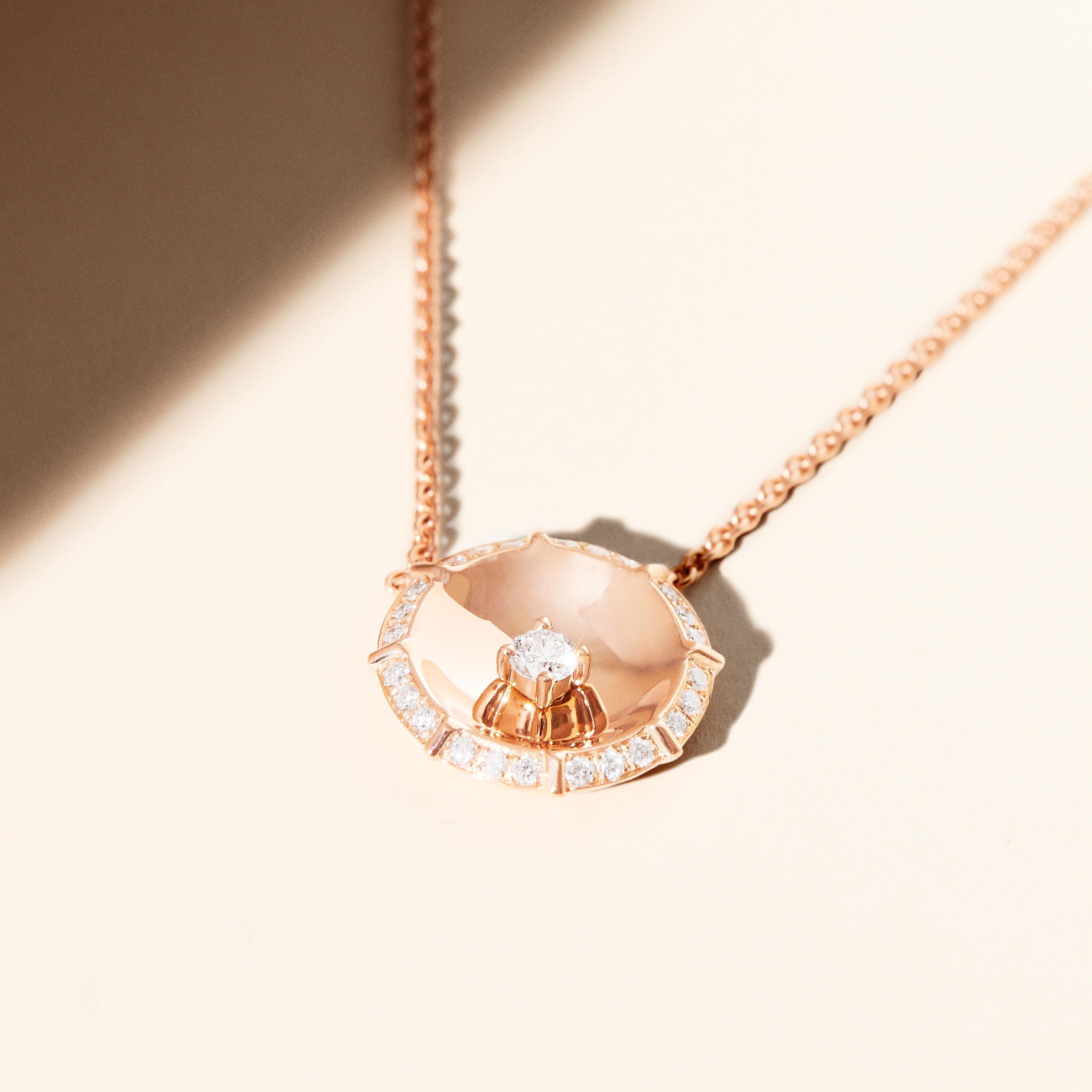 Collier - Bouquet - Diamants - Or jaune