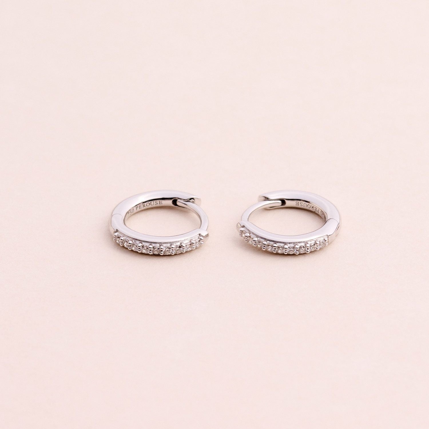 Boucles d'oreilles - Hibiscus - Créoles - Or blanc