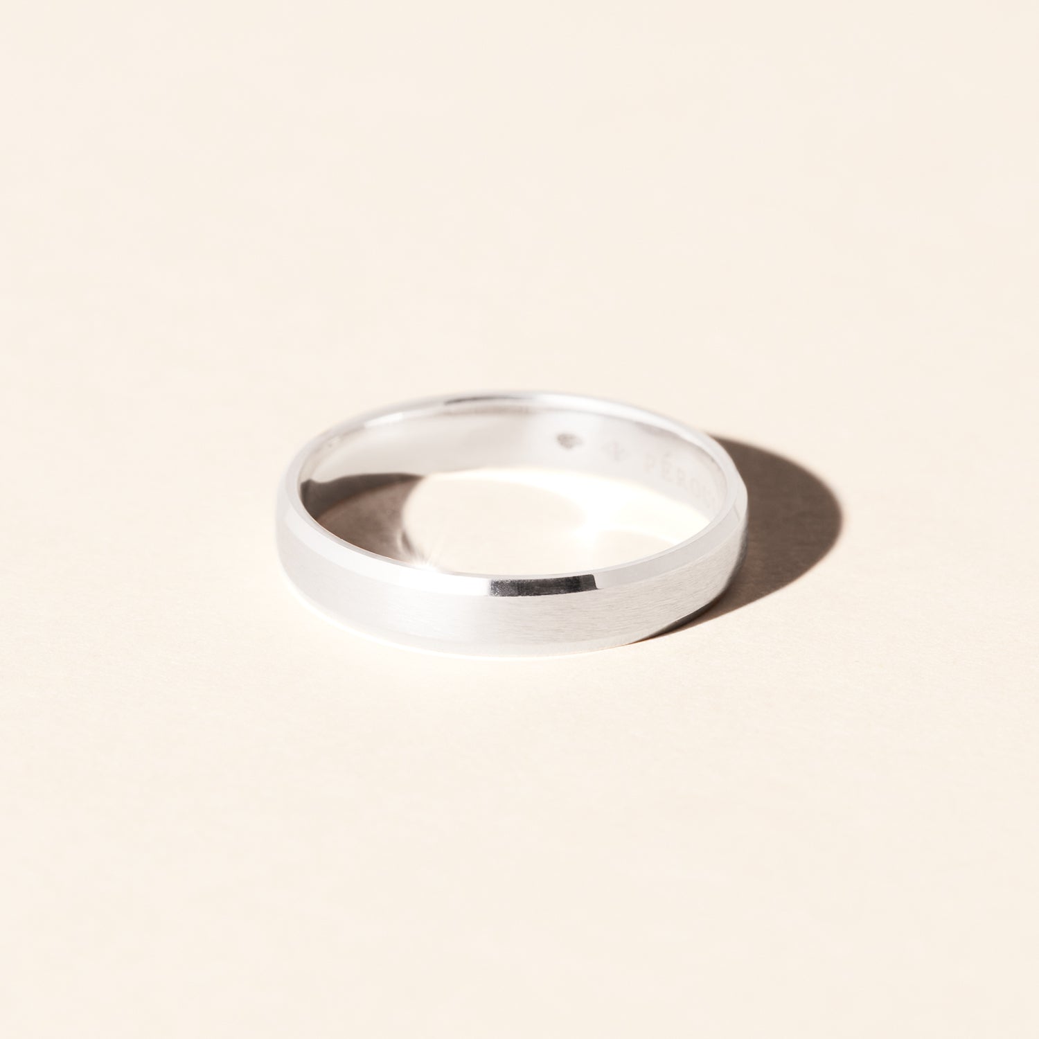 Gingko wedding ring 4.00mm - White gold