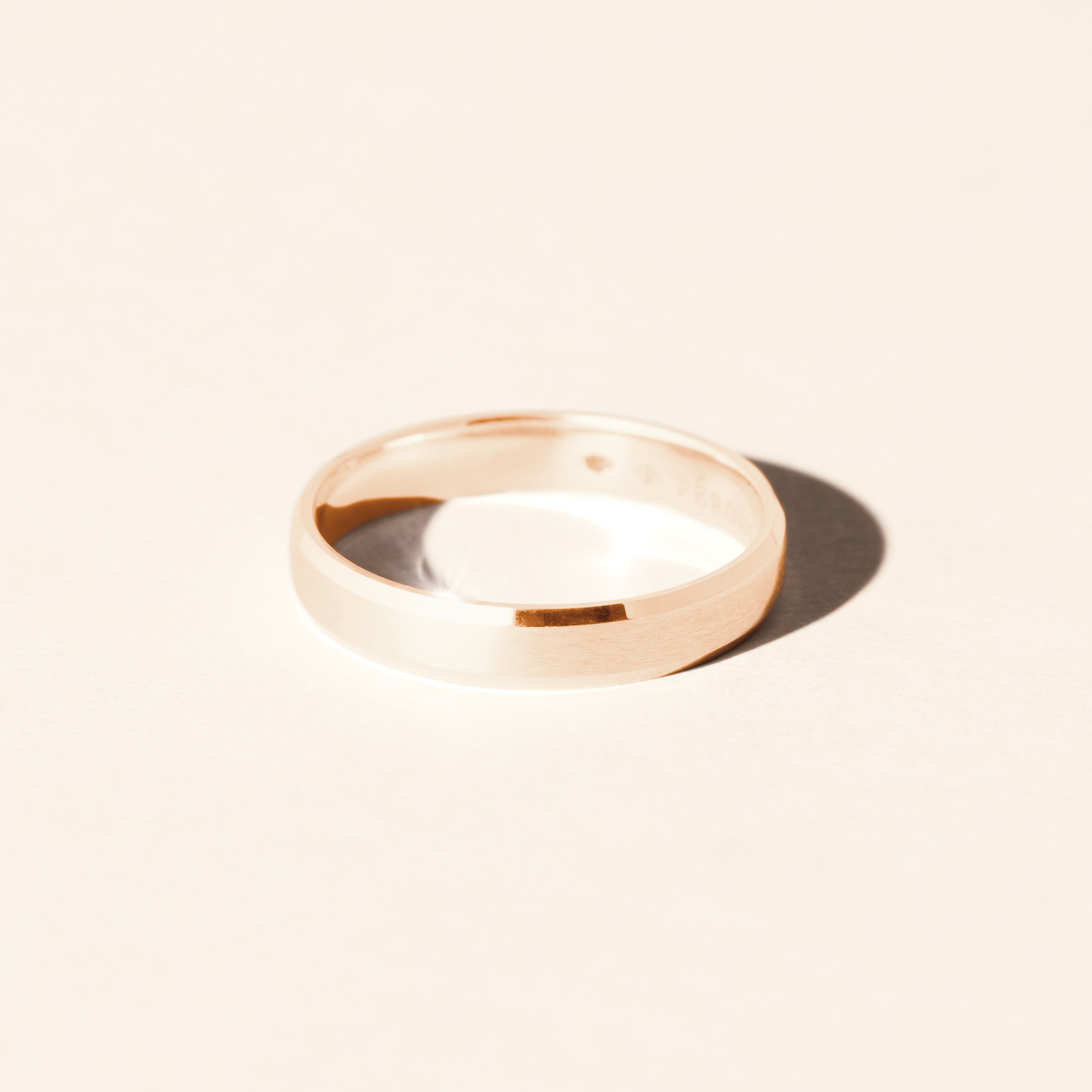 Gingko wedding ring 4.00mm - Rose gold