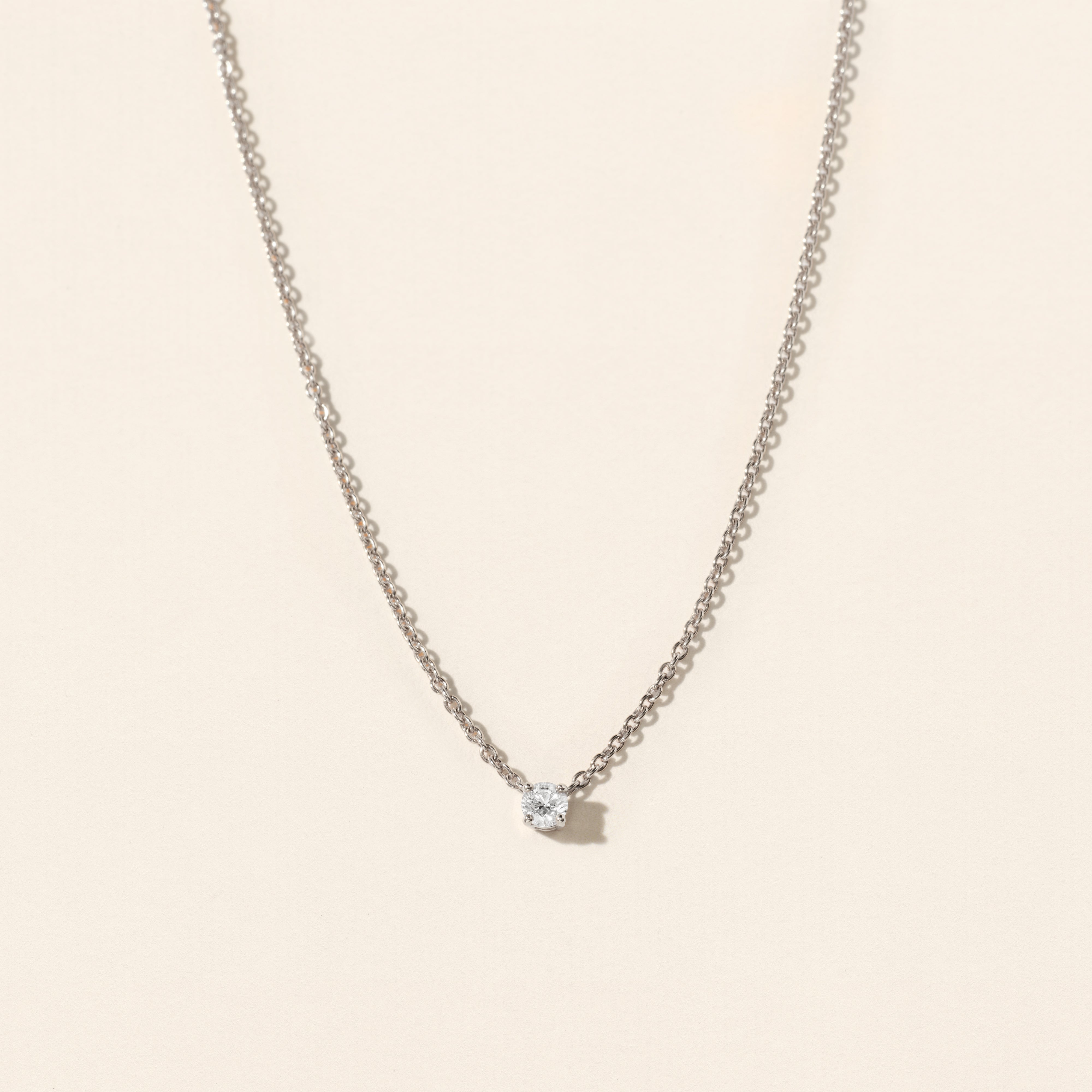 Collier - Hibiscus - Diamant 0.25 ct - Or blanc