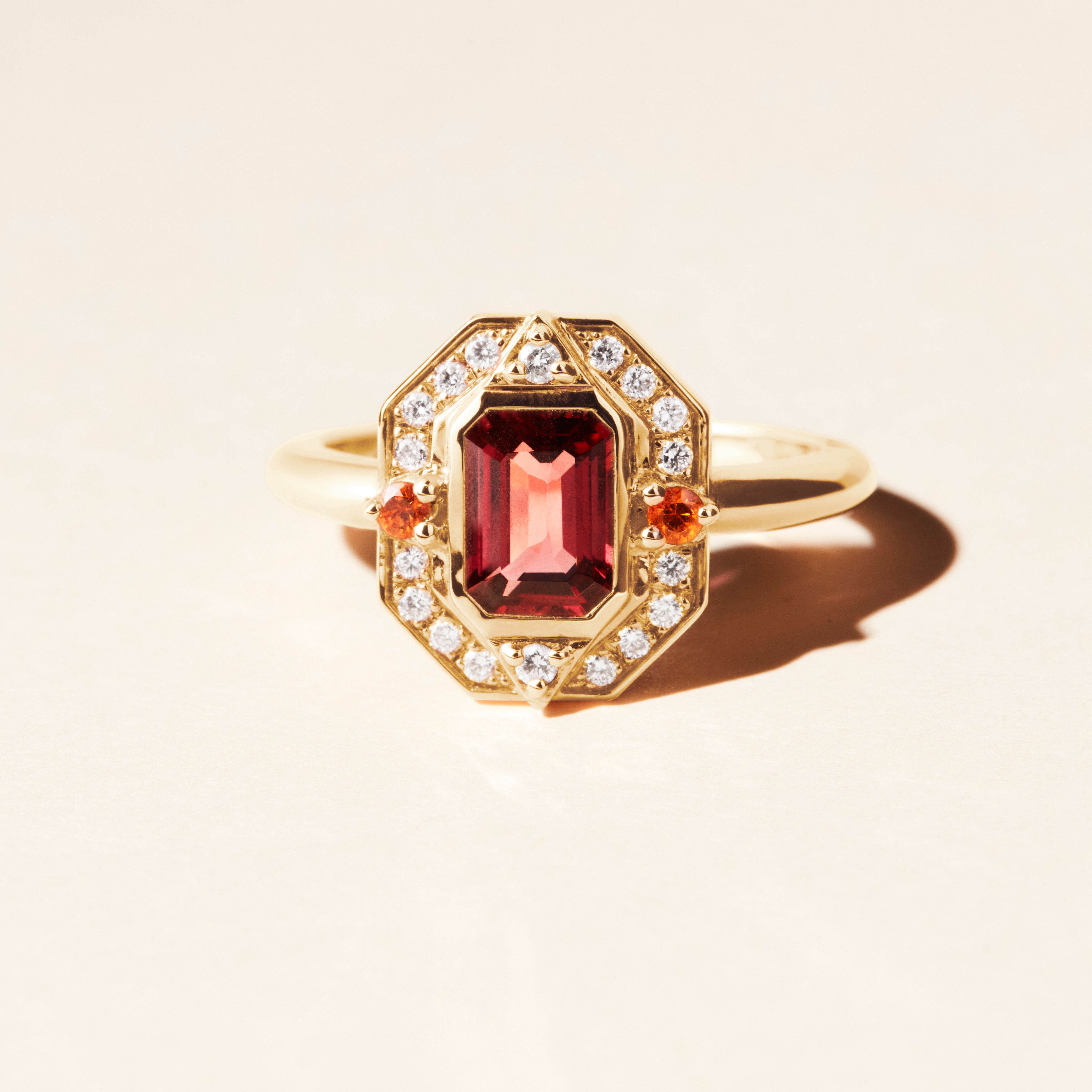 Bague Brooklyn Solitaire spinelle - Or jaune