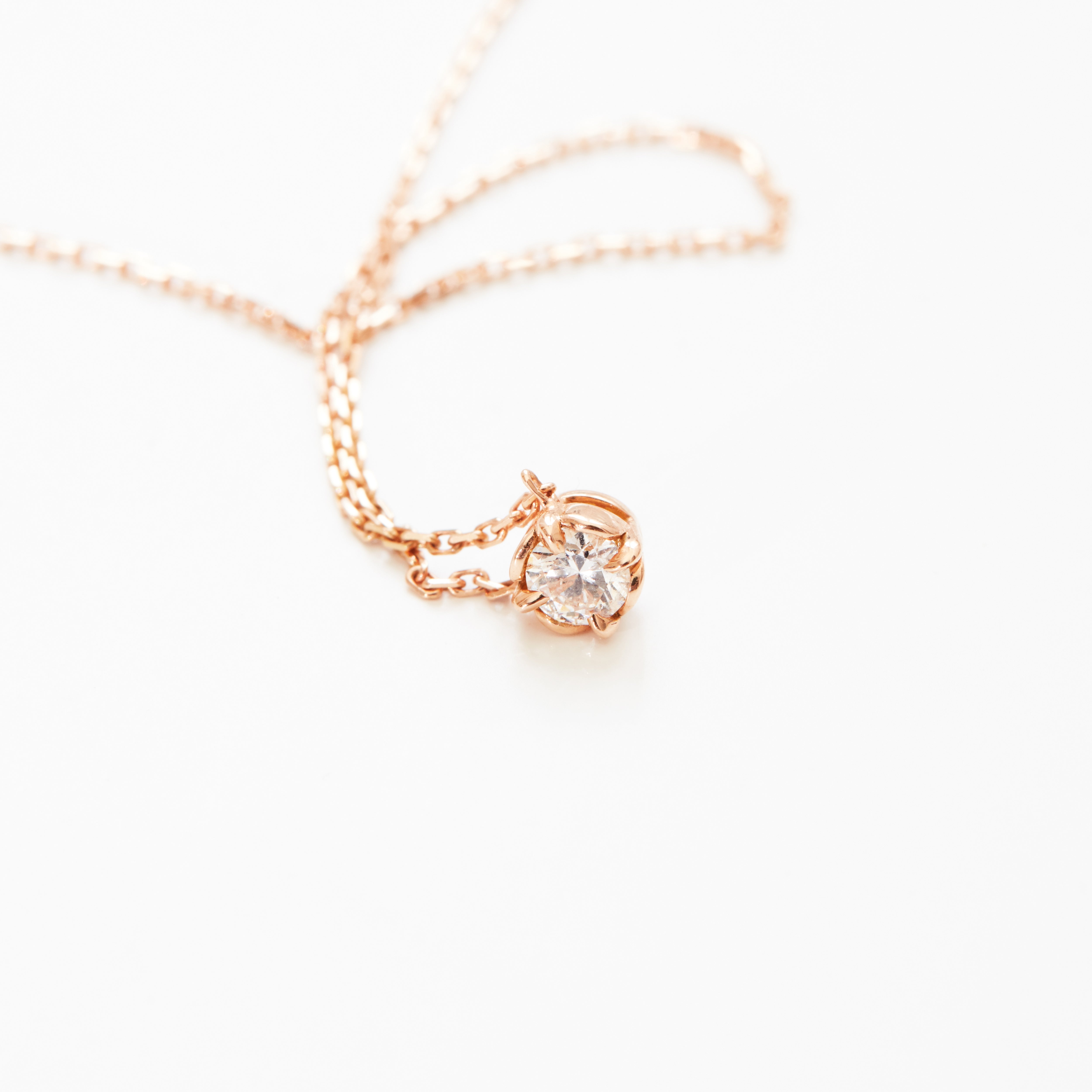 Collier - Serti Pérouse - Diamant Baby - Or rose