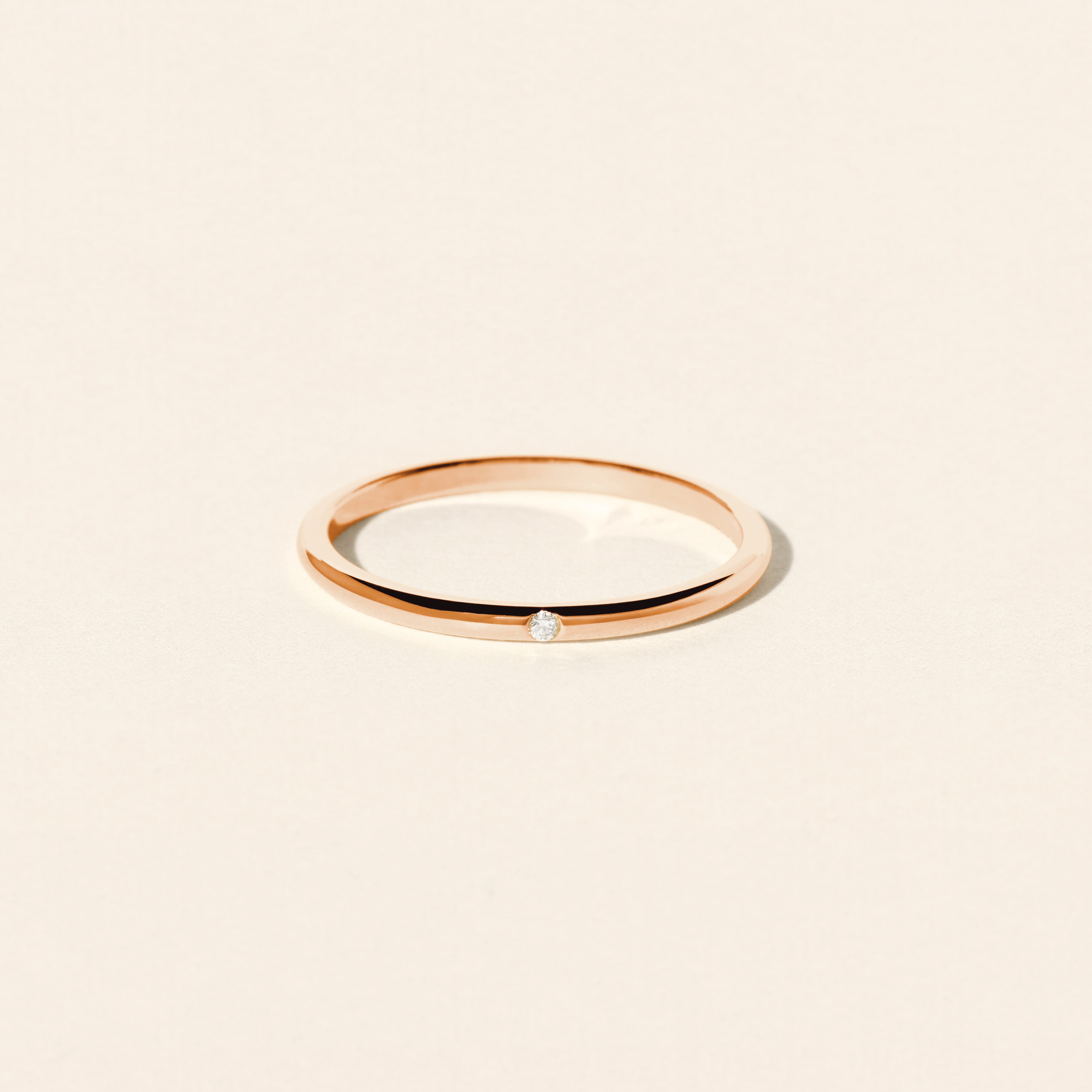 Liane diamond wedding ring 1.50mm - Pink gold