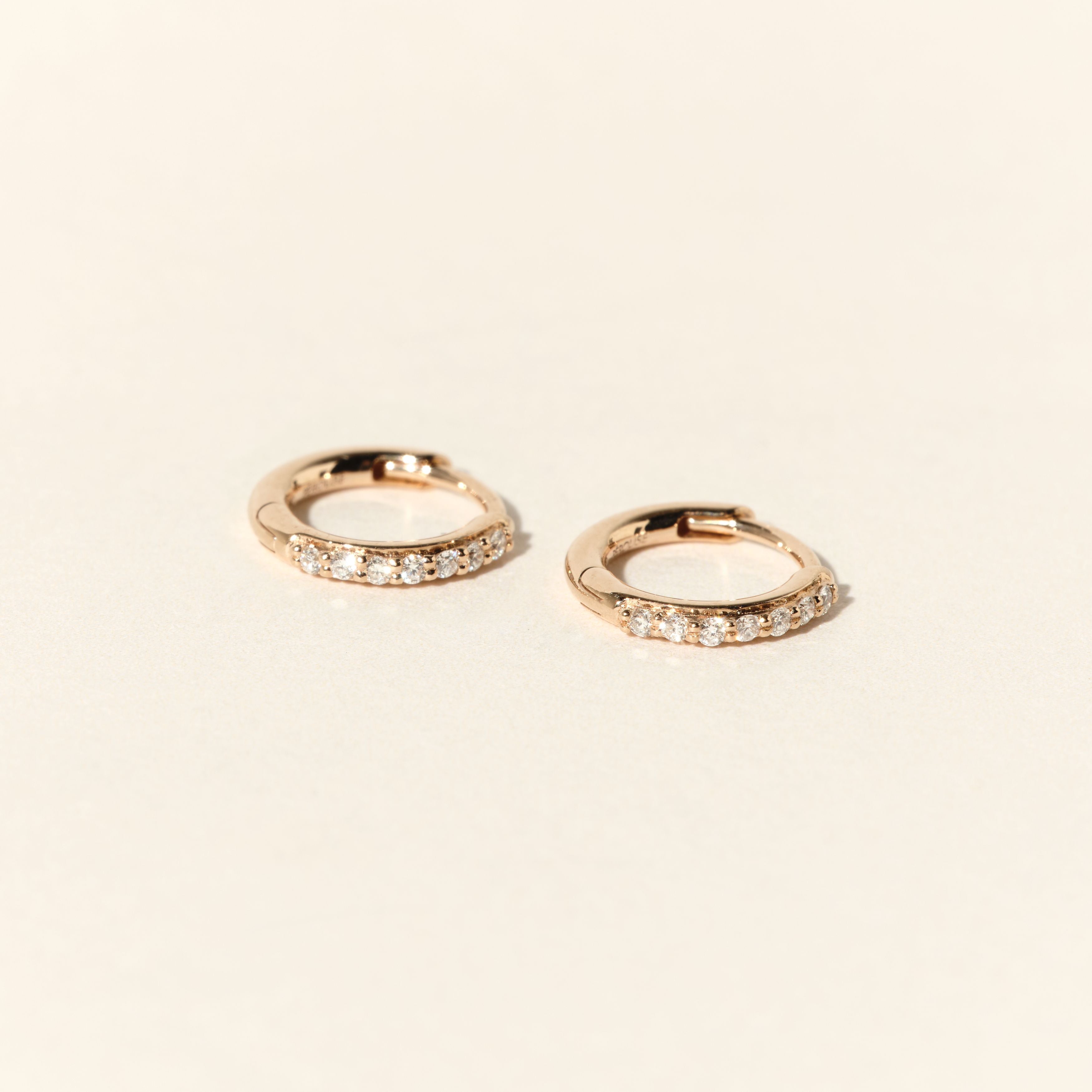 Boucles d'oreilles - Hibiscus - Baby créoles - Or rose