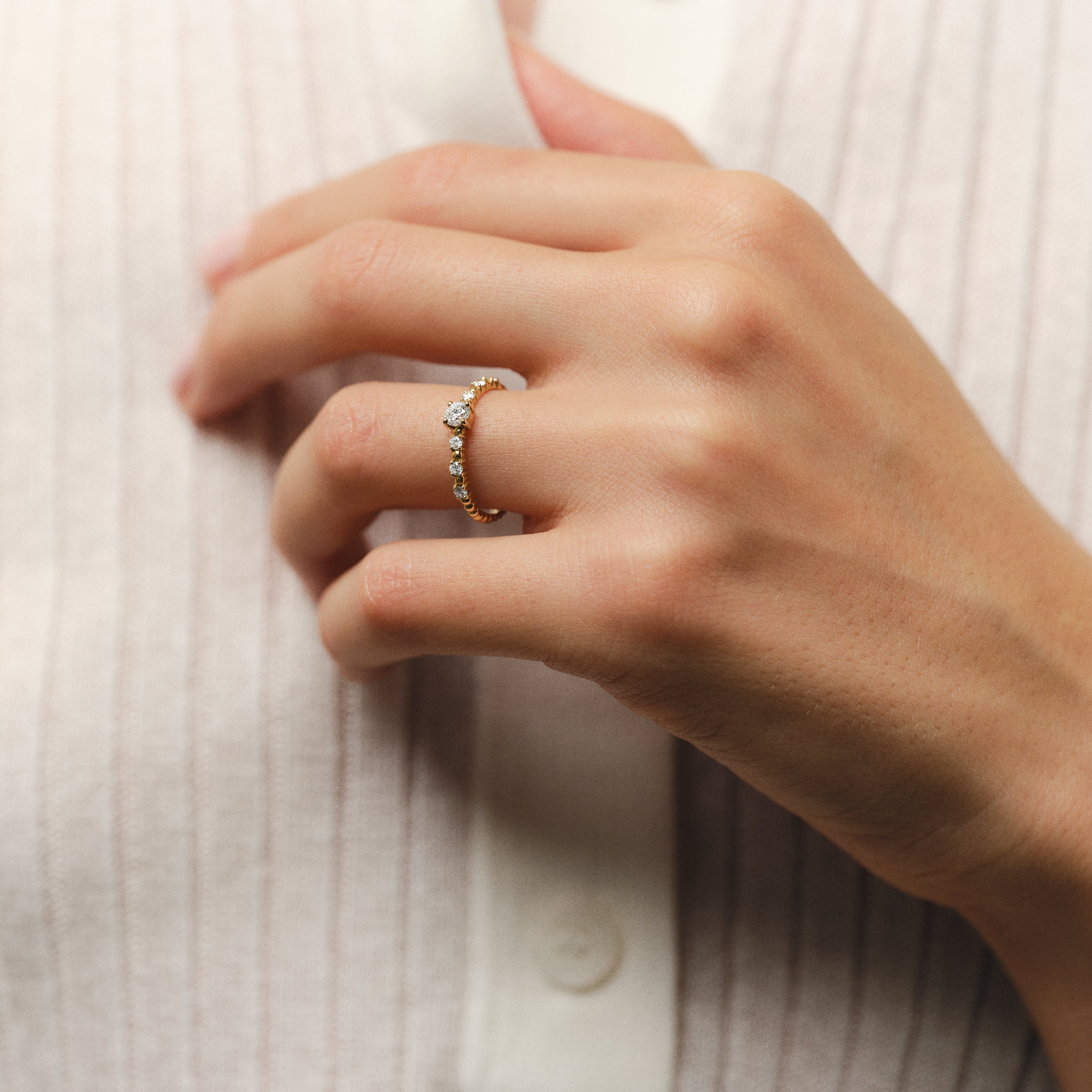 Bague Alma Solitaire diamants 0.20 carat - Or rose