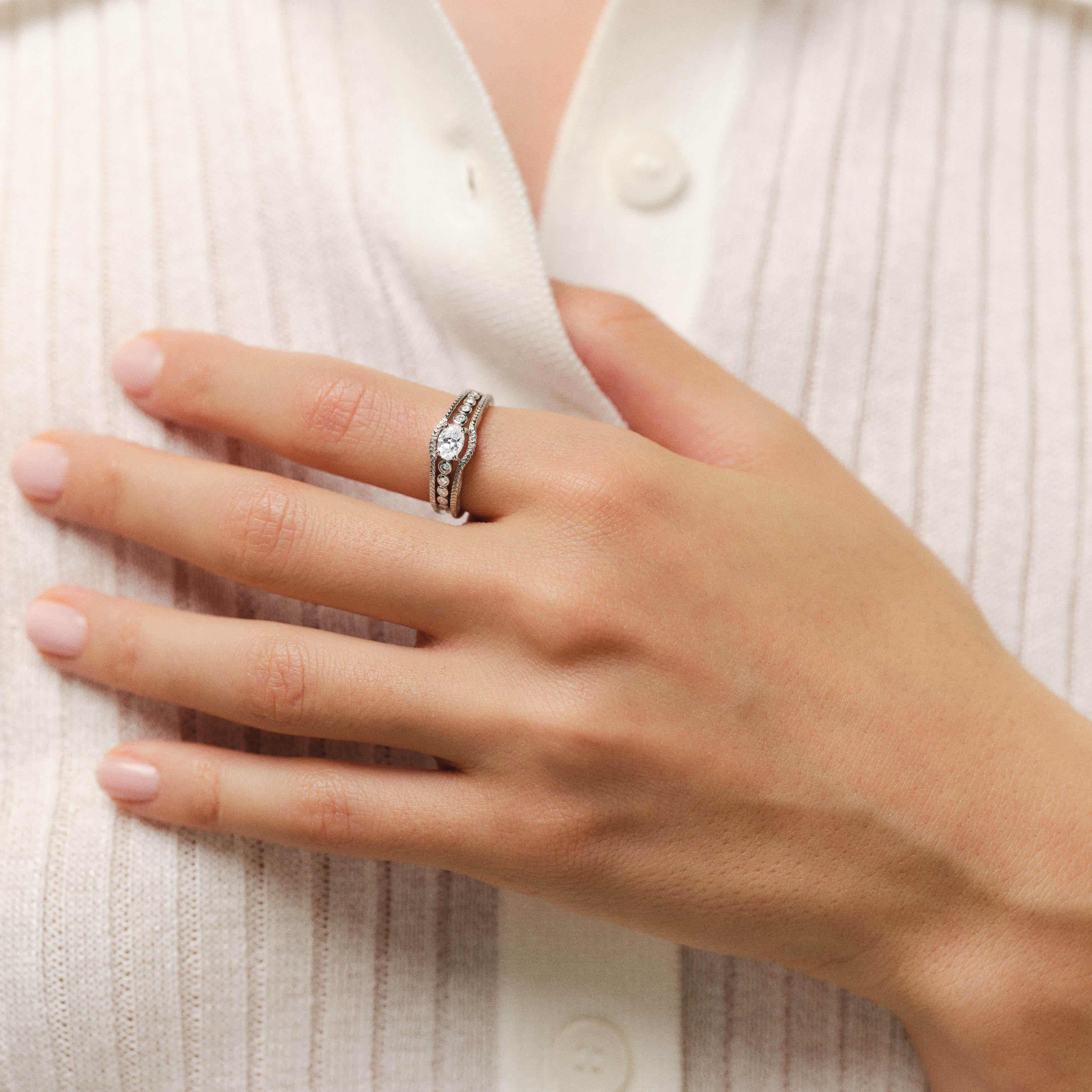 Bague Romane  - Or blanc