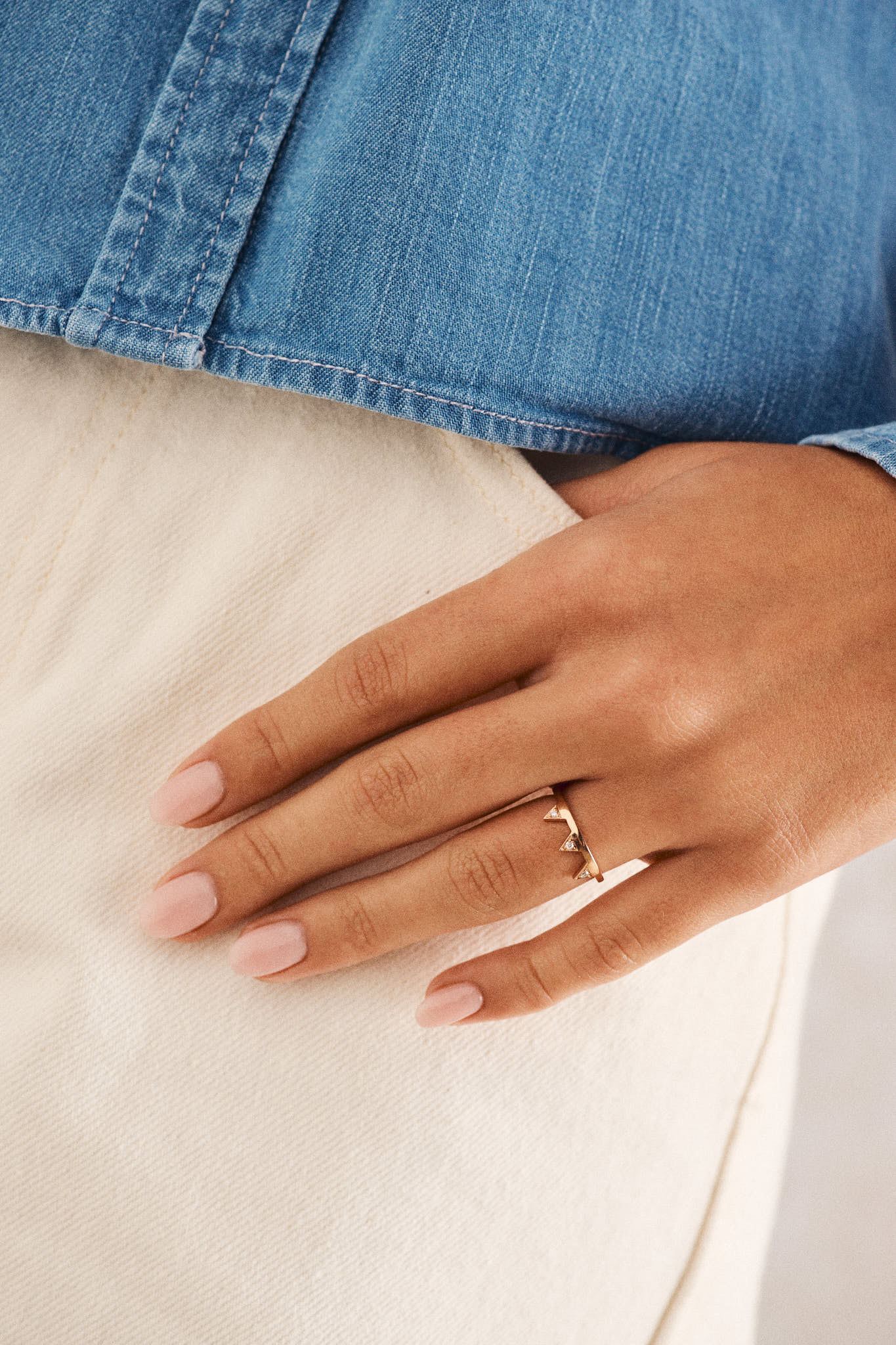 Bague Brooklyn baby diamants - Or rose