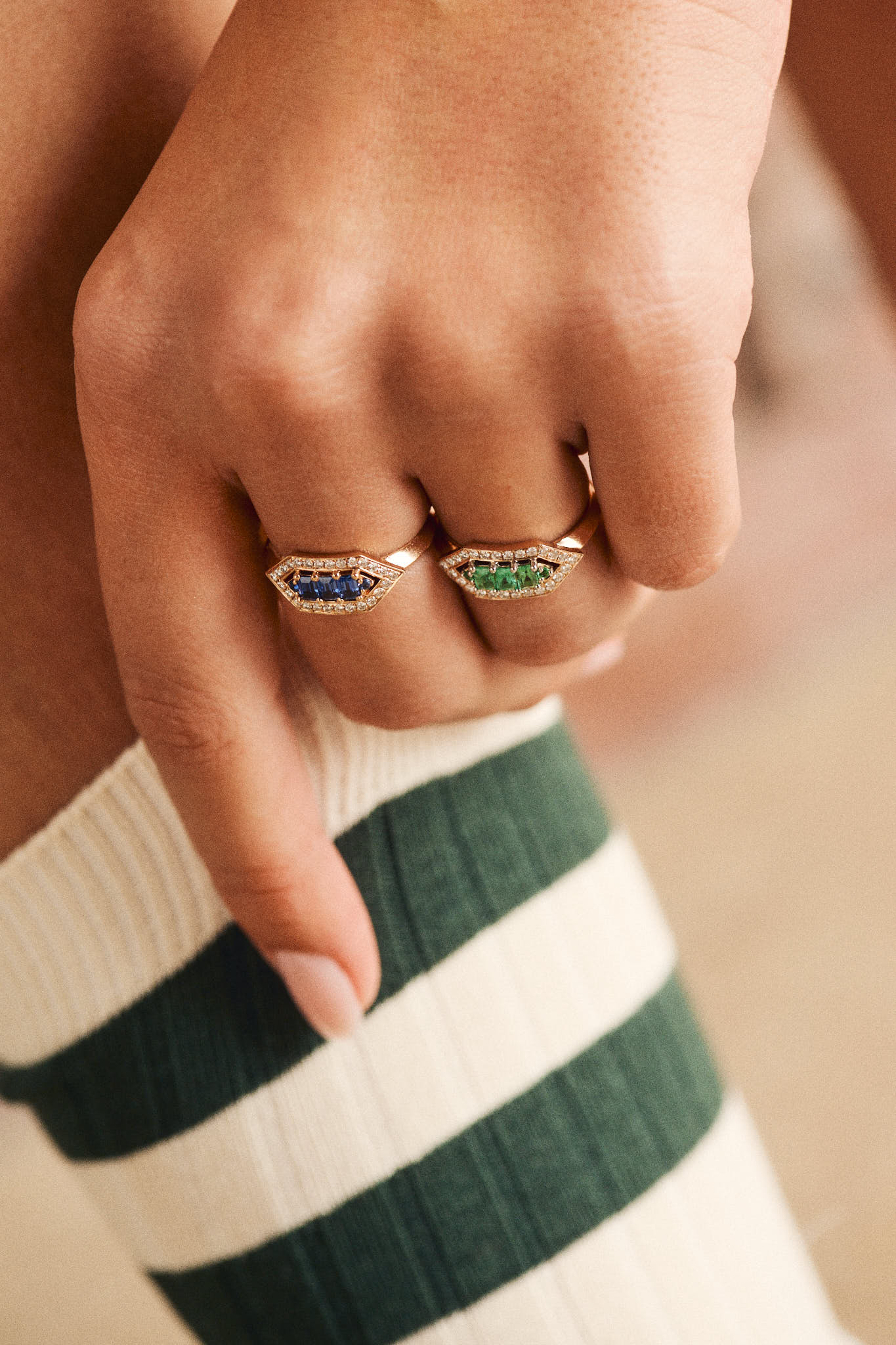 Bague Brooklyn émeraudes - Or blanc