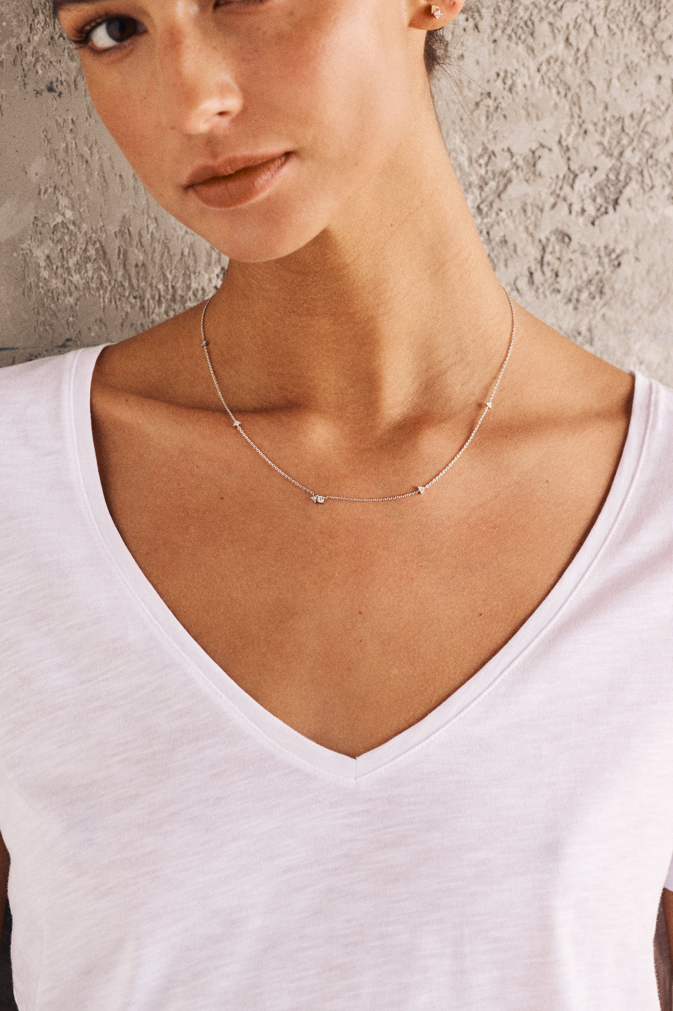 Collier - Brooklyn - Avec motif - Or blanc