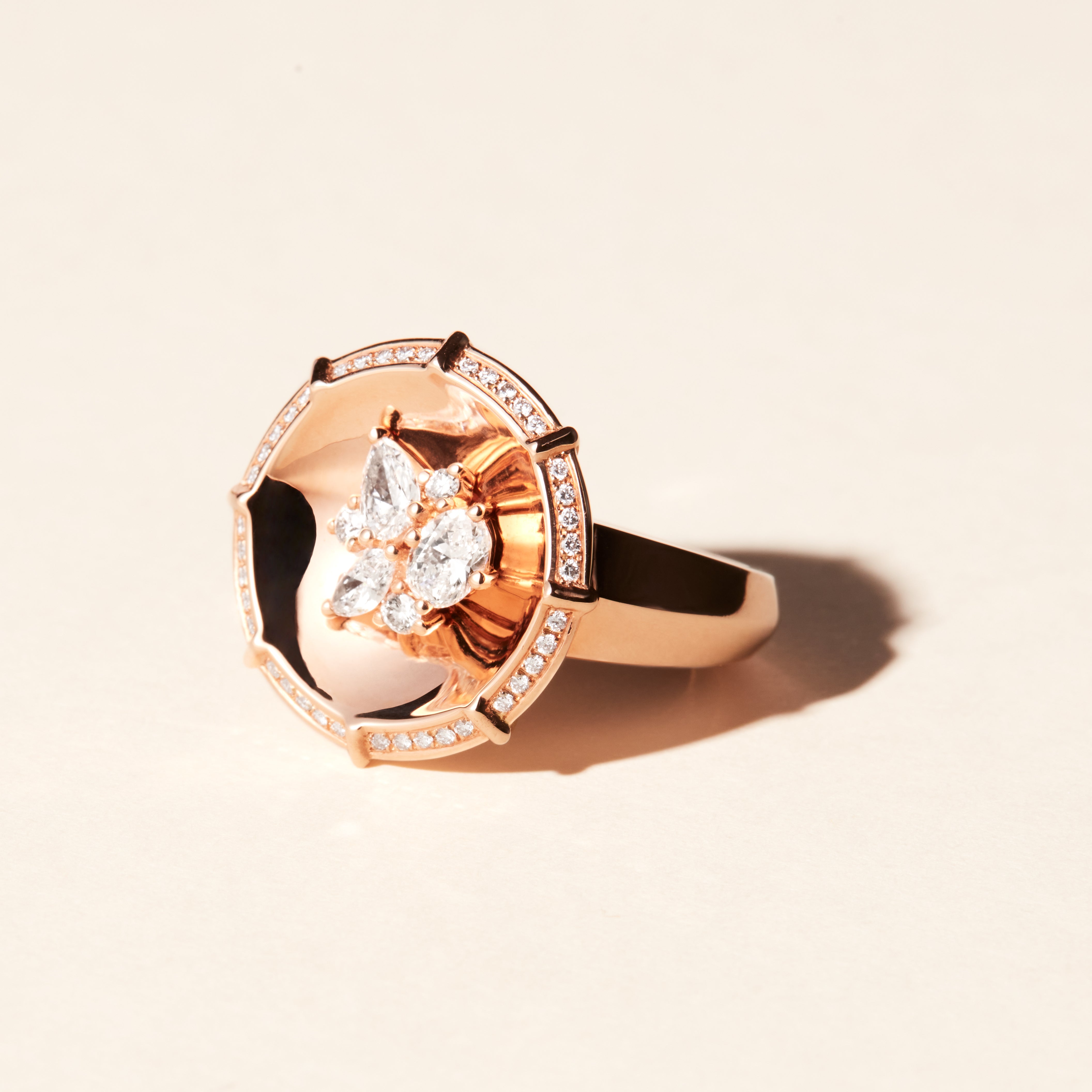 Bague Bouquet GM - Or rose