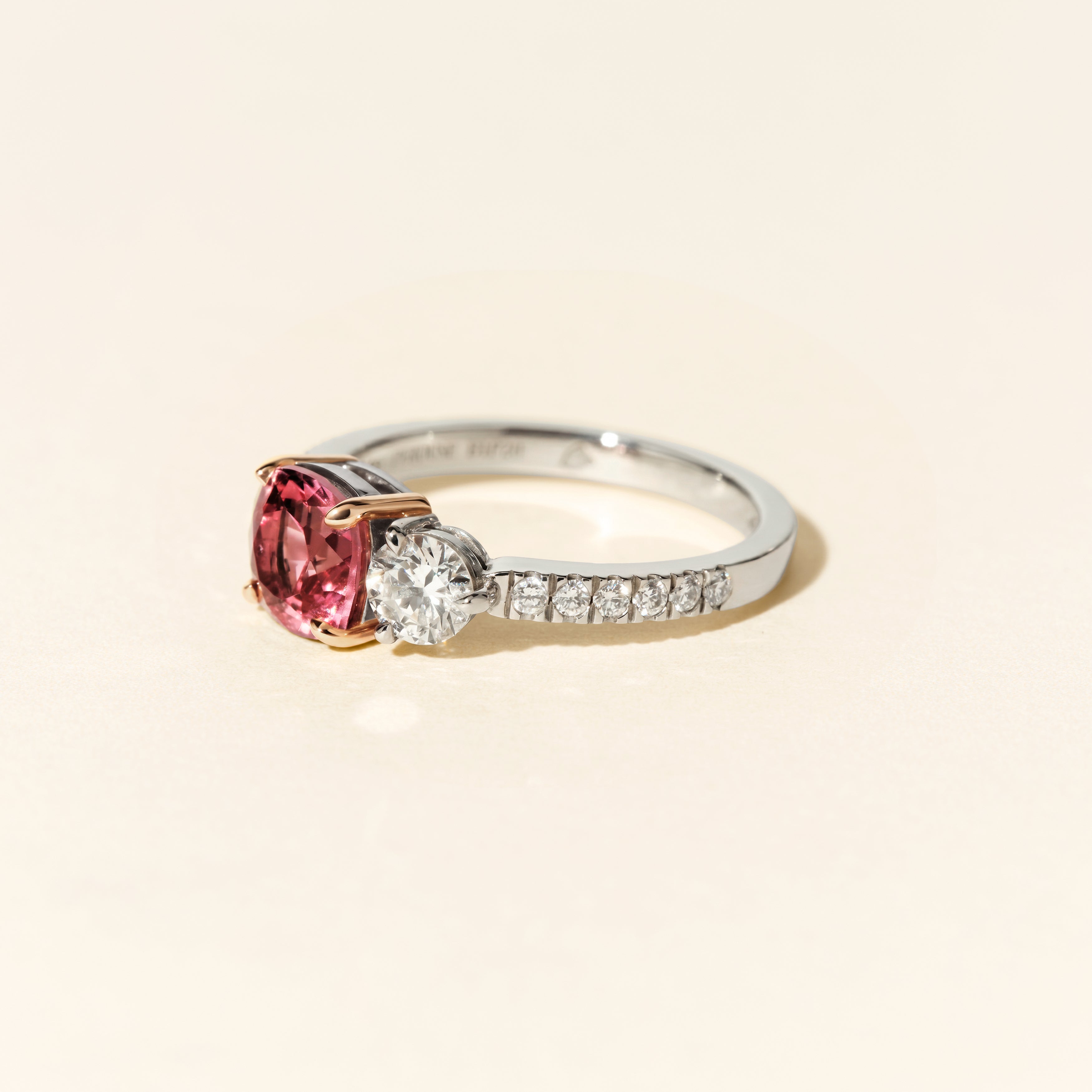 Bague Soho spinelle rose - Or blanc