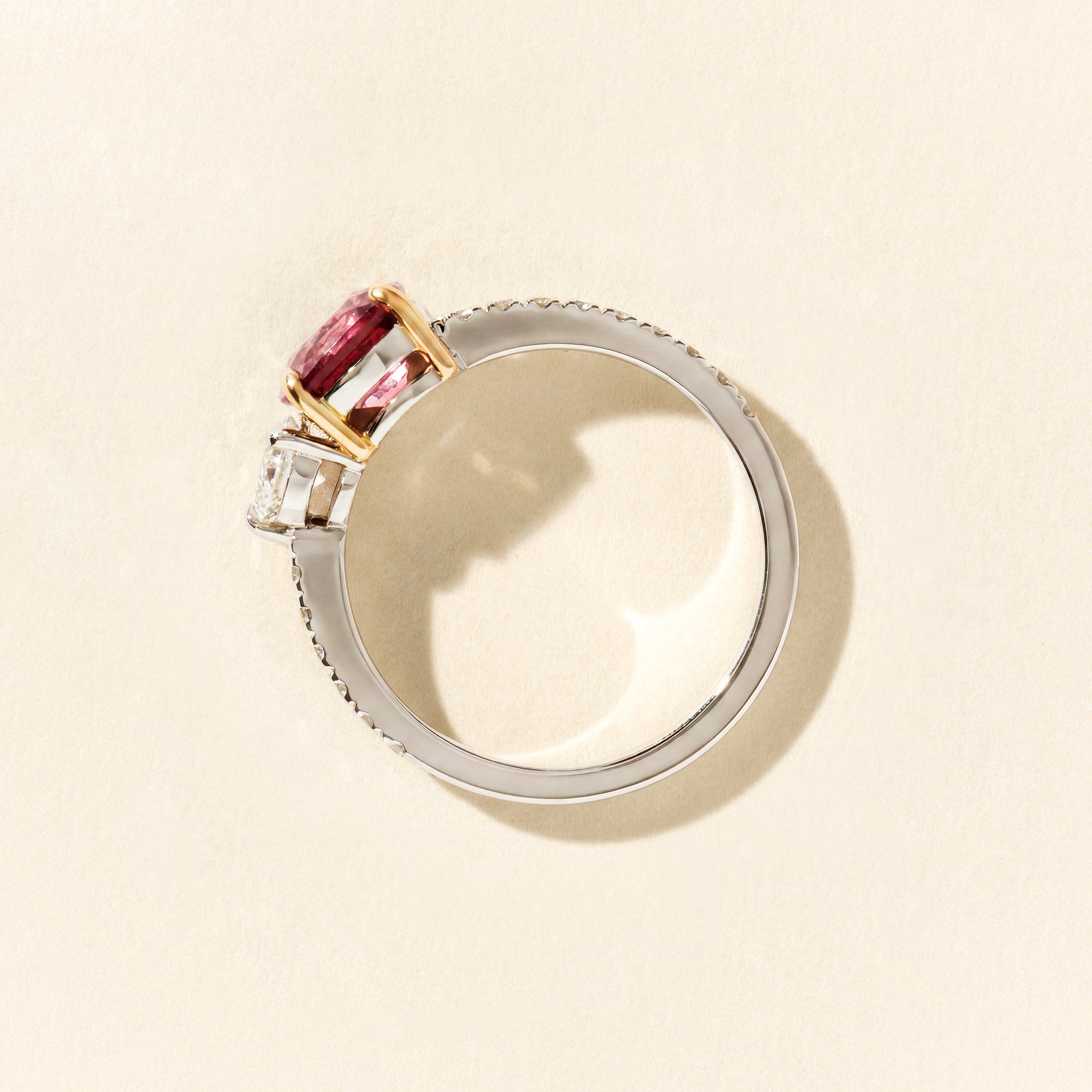 Bague Soho spinelle rose - Or blanc
