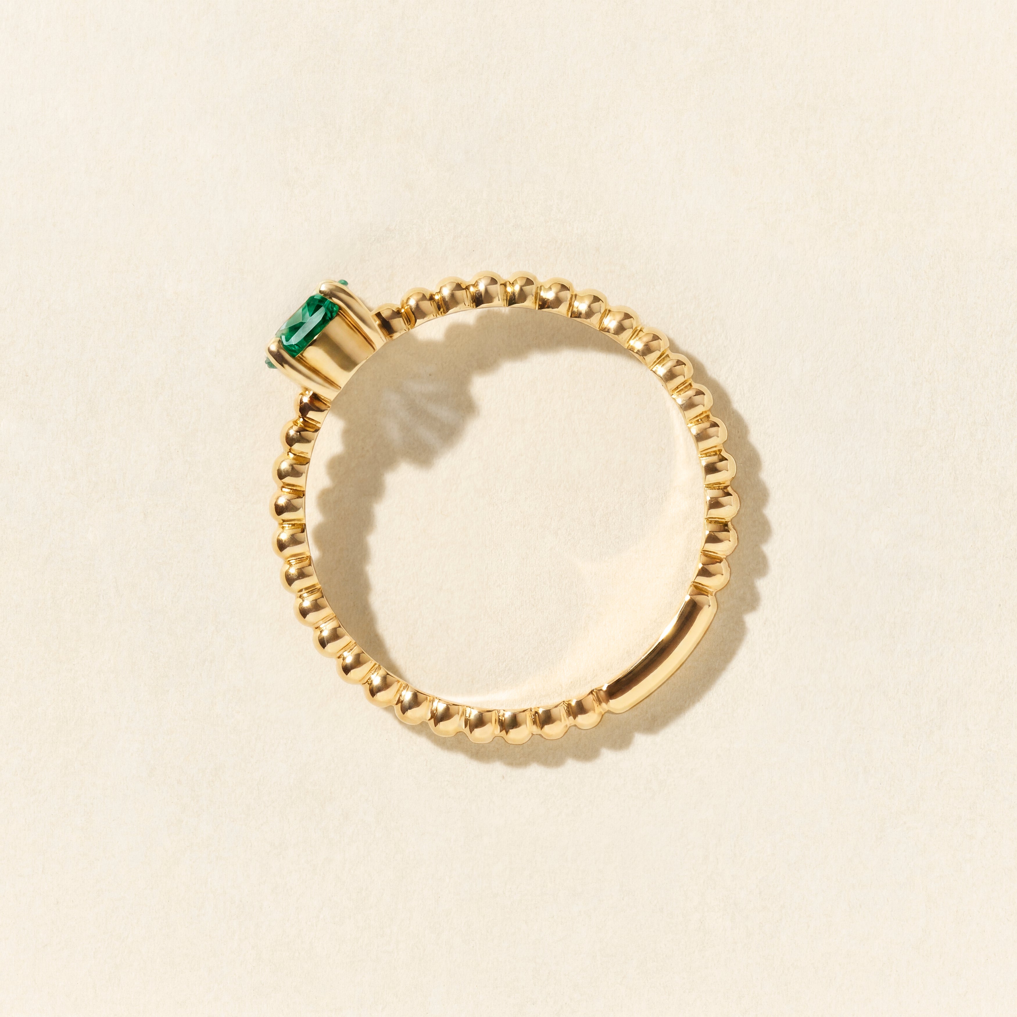 Bague Alma Solitaire émeraude - Or jaune