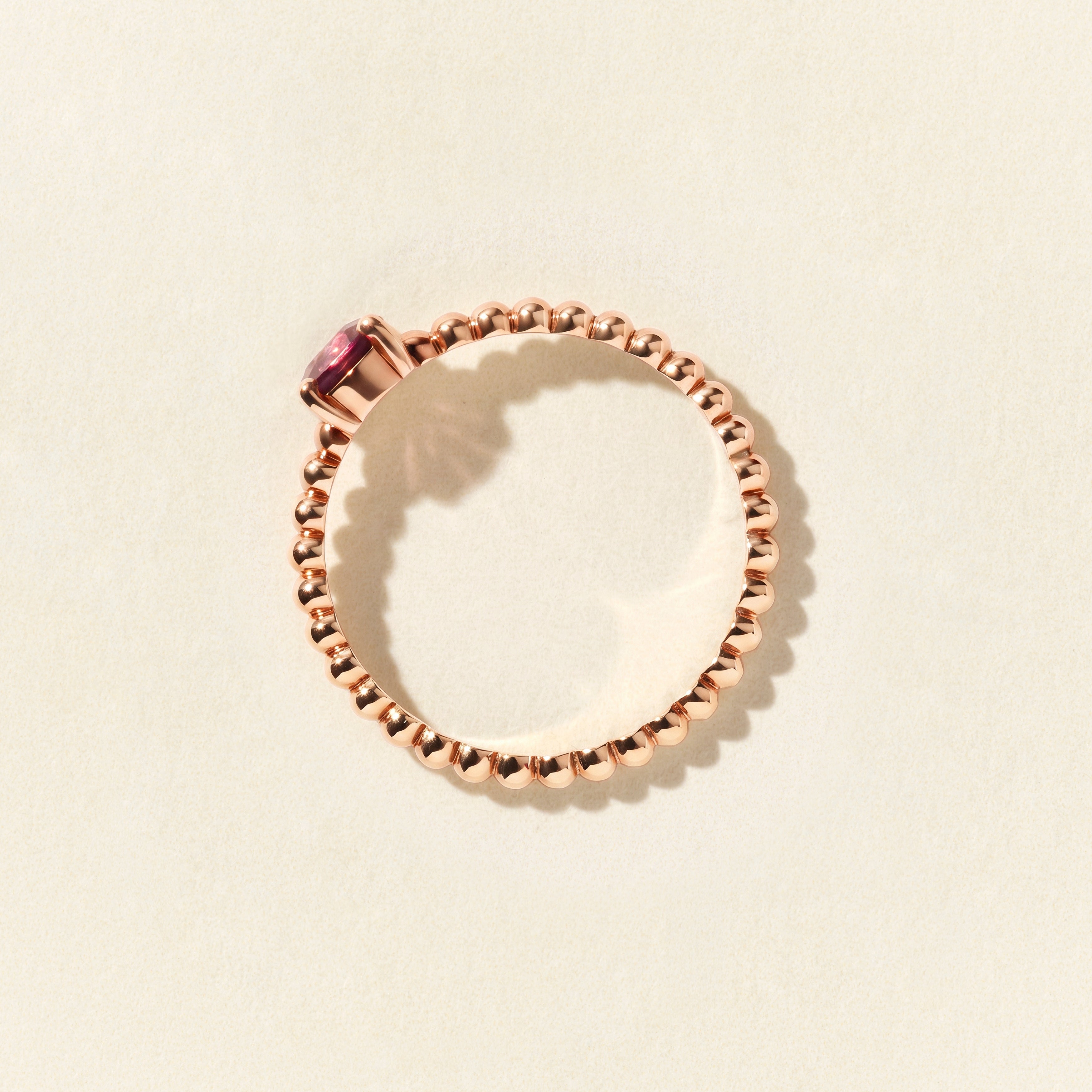 Alma Solitaire Rhodolite Ring - Rose Gold