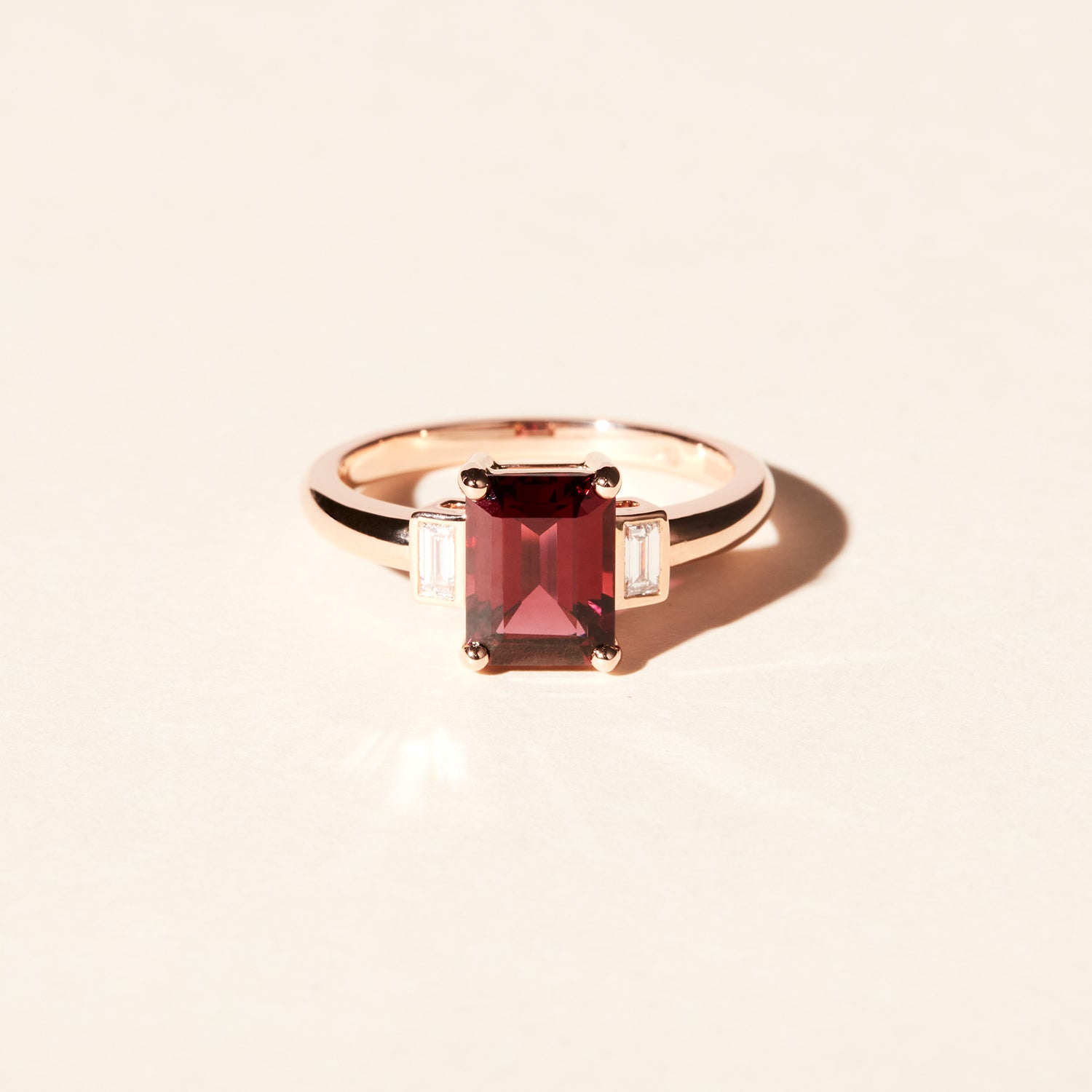 Bague Belo Horizonte rhodolite PM - Or rose