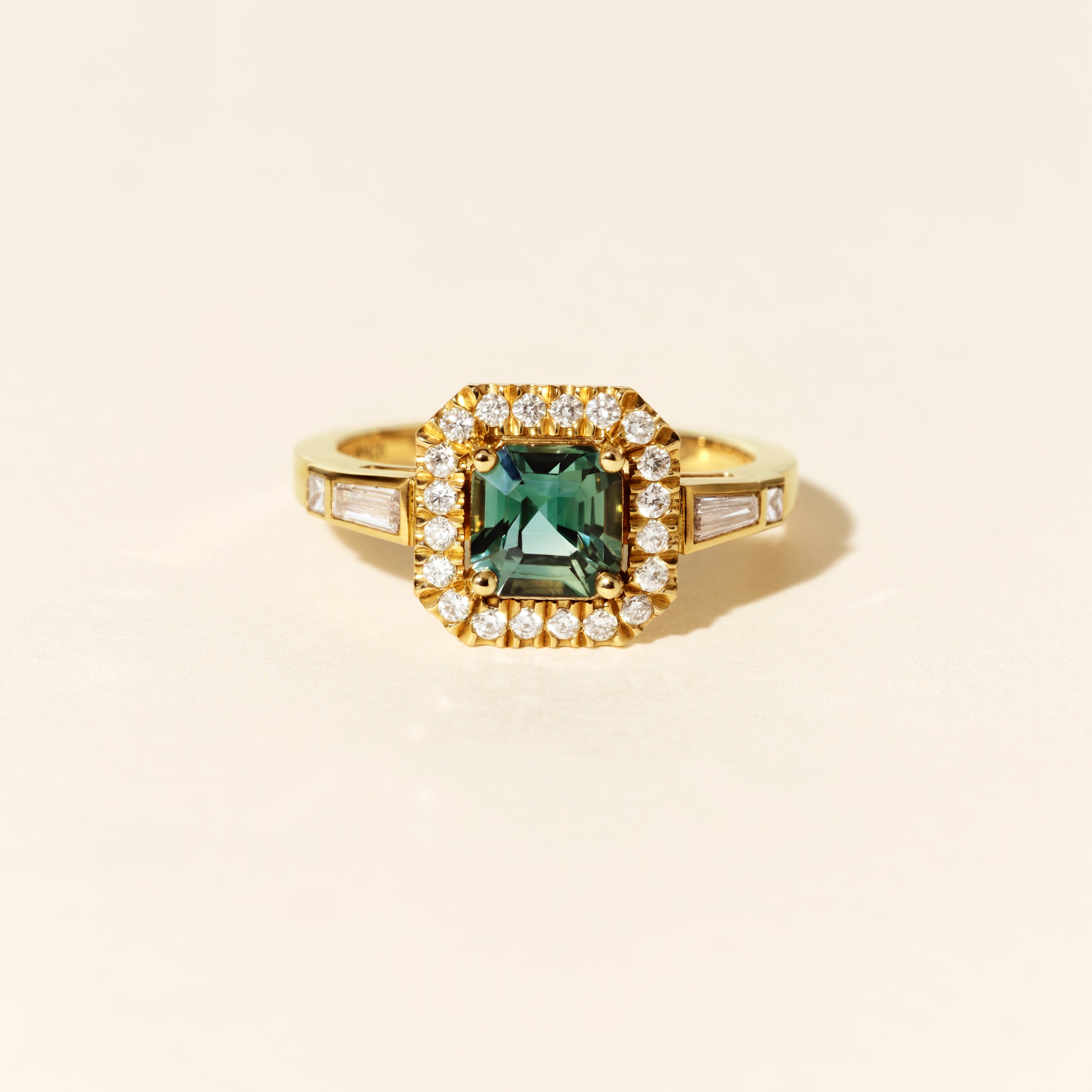 Bague Vegas saphir vert - Or jaune