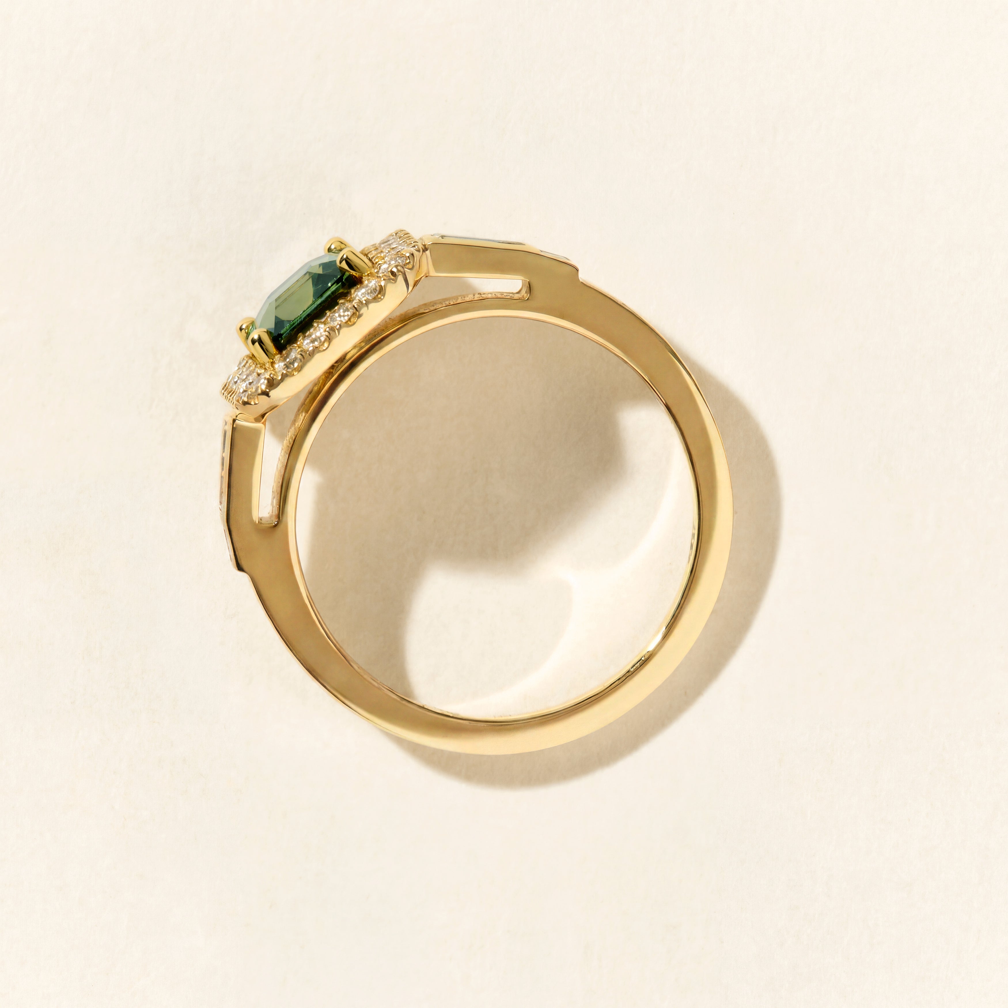 Bague Vegas saphir vert - Or jaune