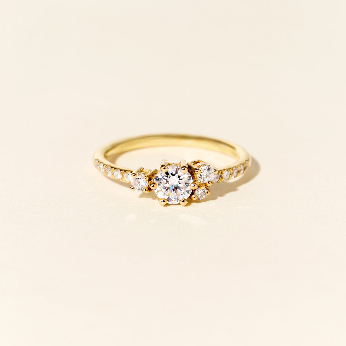 Bague Violette diamants 0.50ct - Or jaune