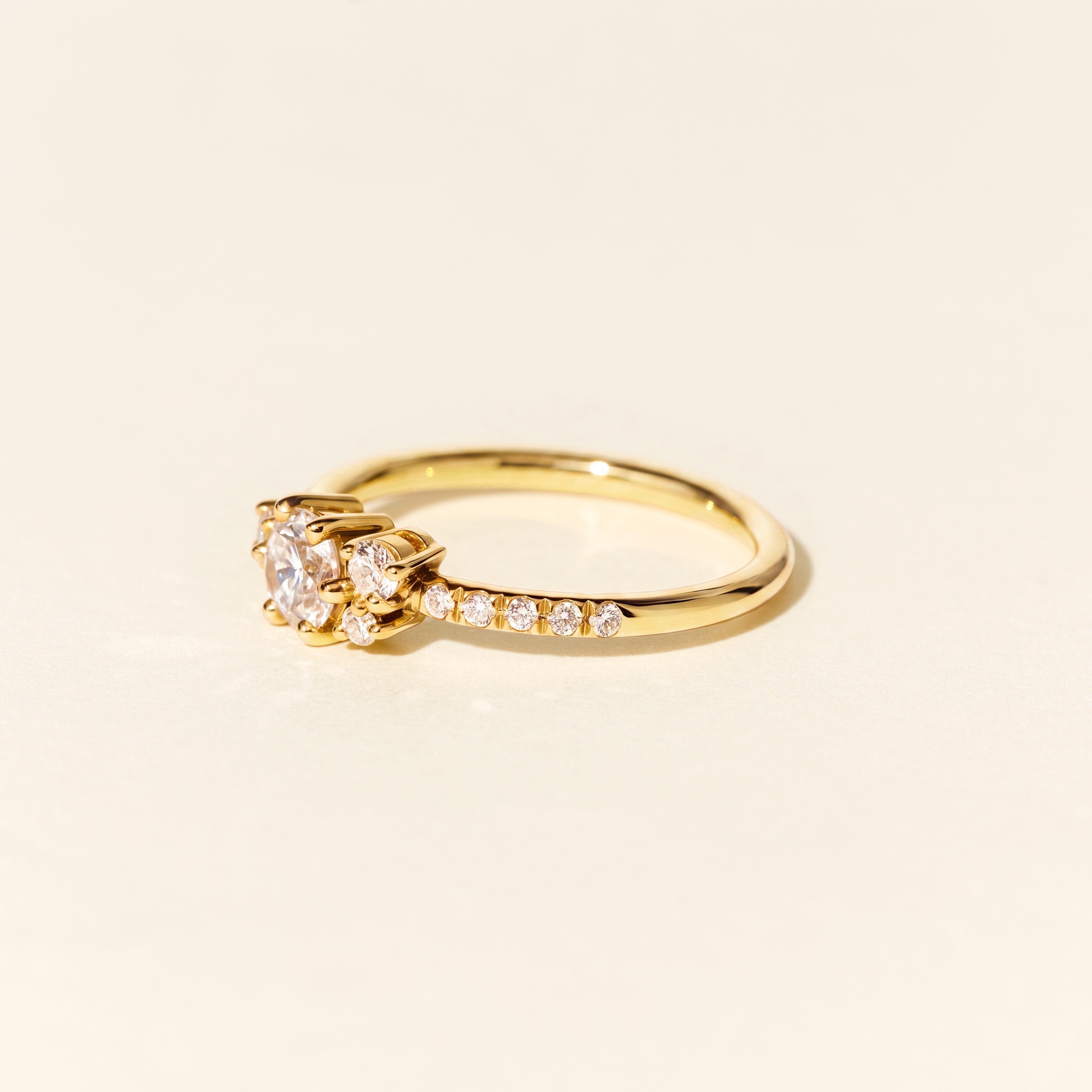 Bague Violette diamants 0.40ct - Or jaune