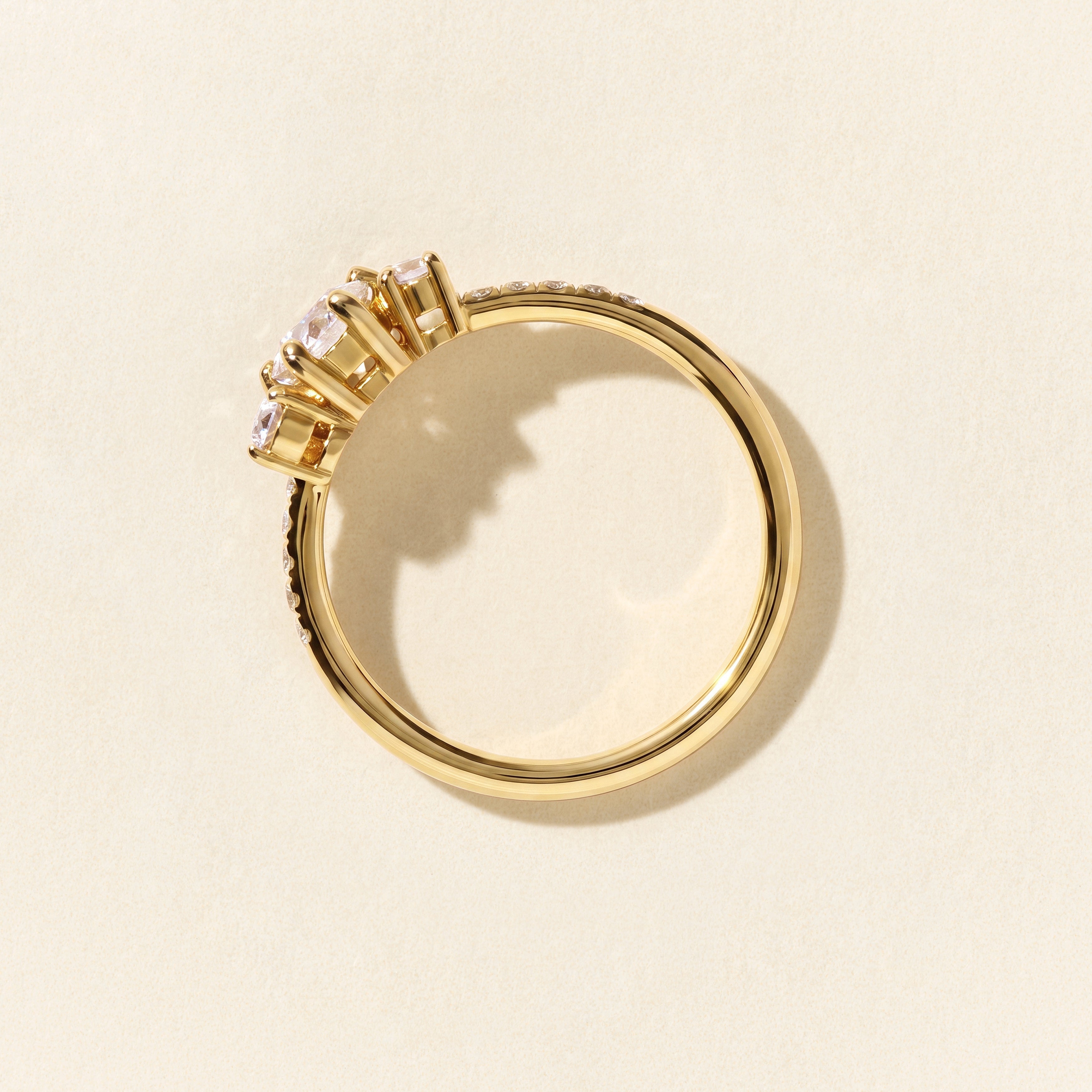 Bague Violette diamants 0.40ct - Or jaune