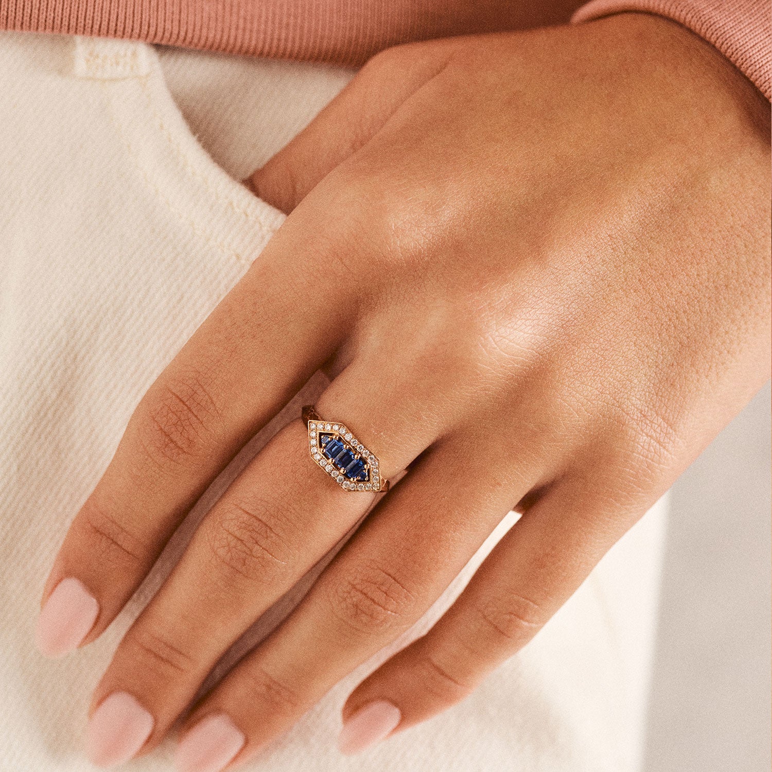 Bague Brooklyn saphirs bleus - Or blanc