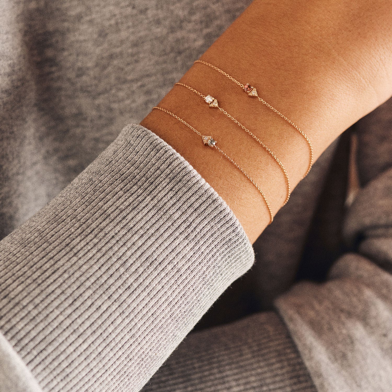 Bracelet - Brooklyn - Saphir vert et diamant - Or jaune