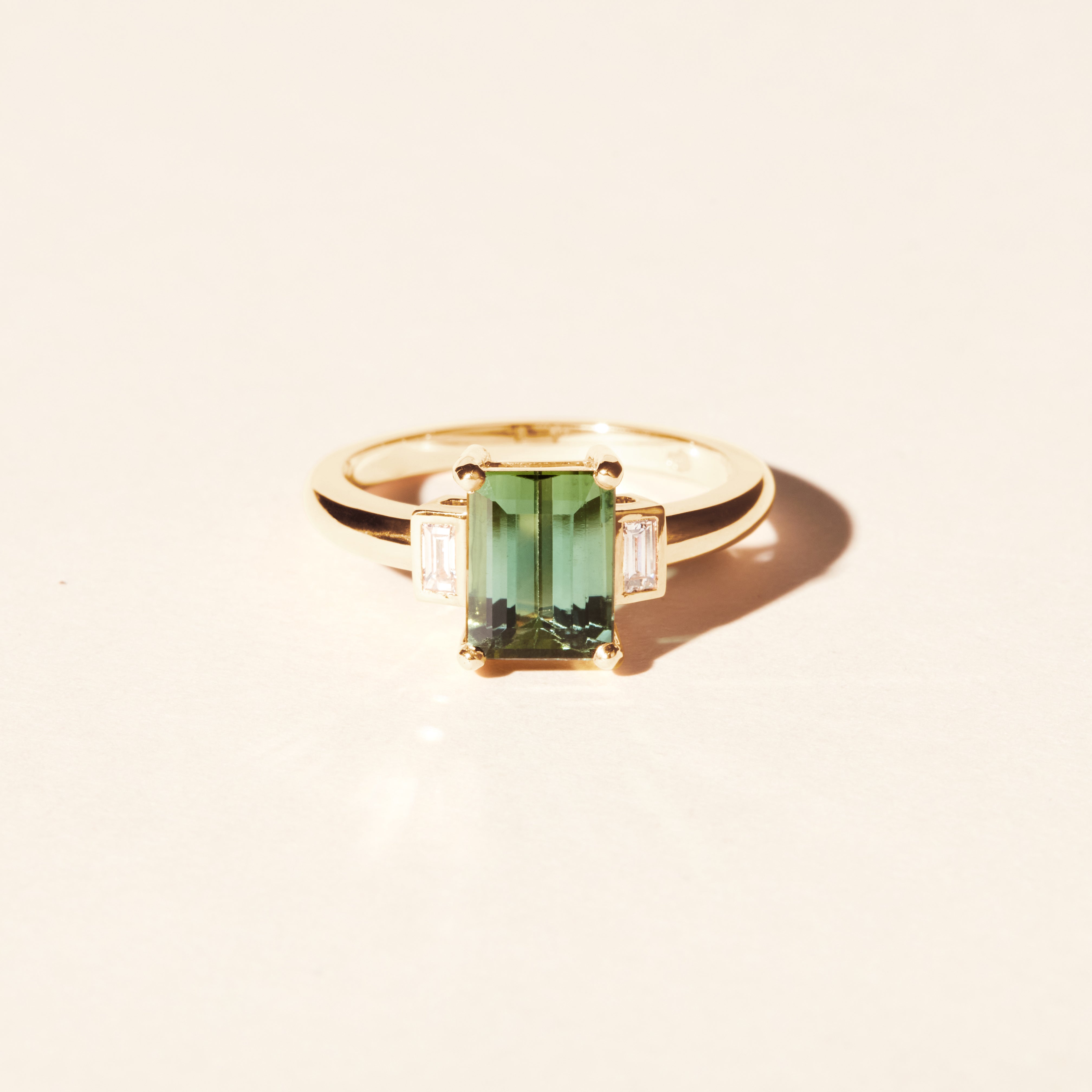 Bague Belo Horizonte tourmaline verte PM - Or jaune