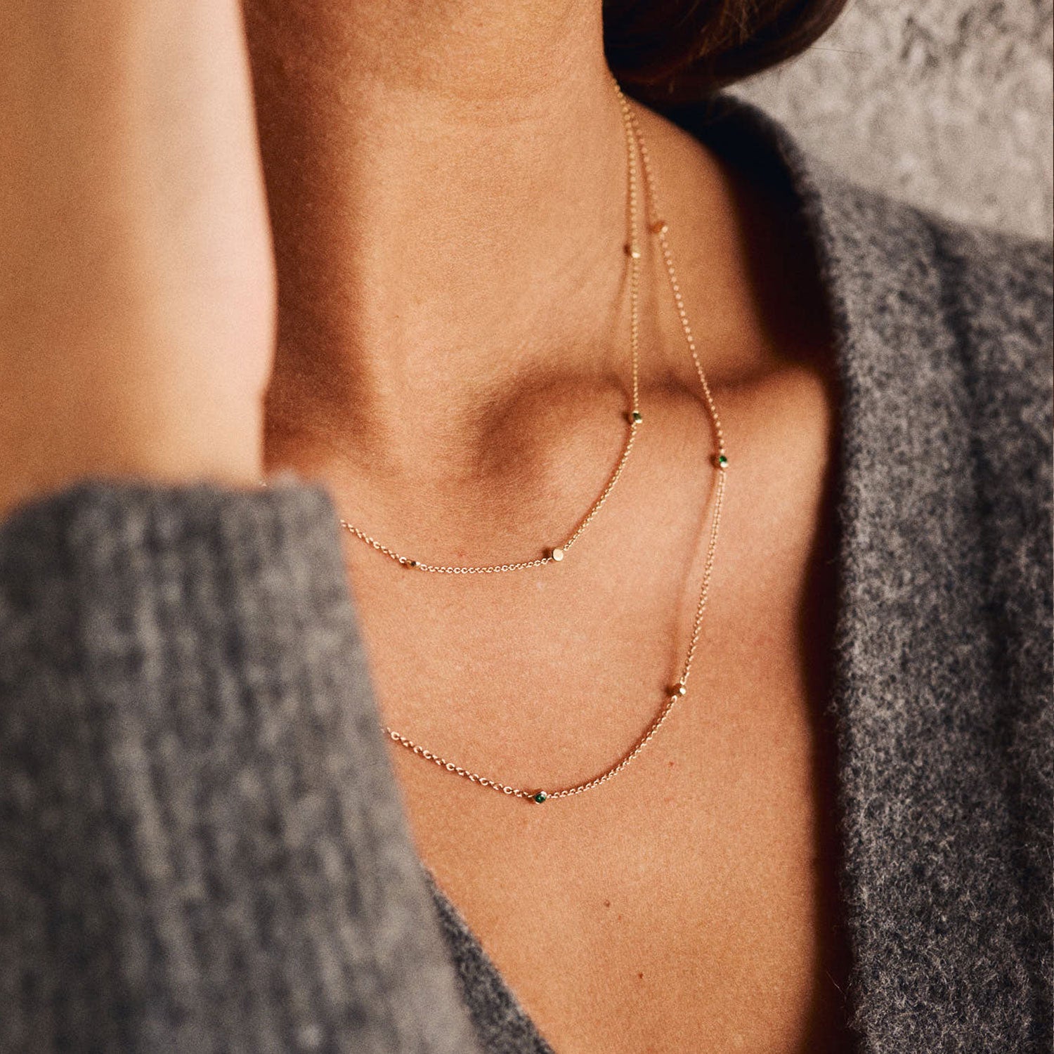 Collier - Alma - Diamants et saphirs roses - Or jaune