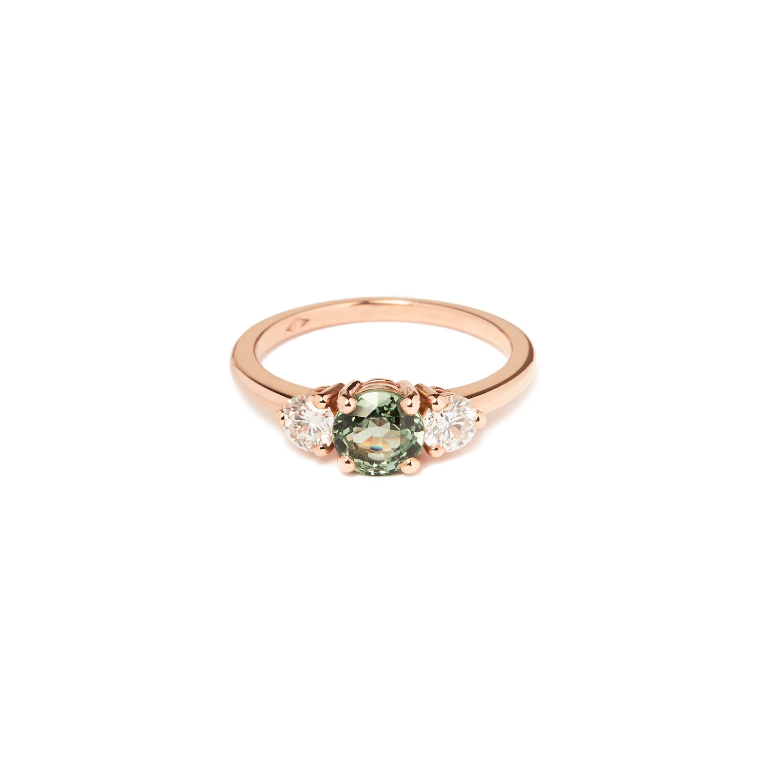 Bague Bahia saphir vert et diamants GM - Or rose