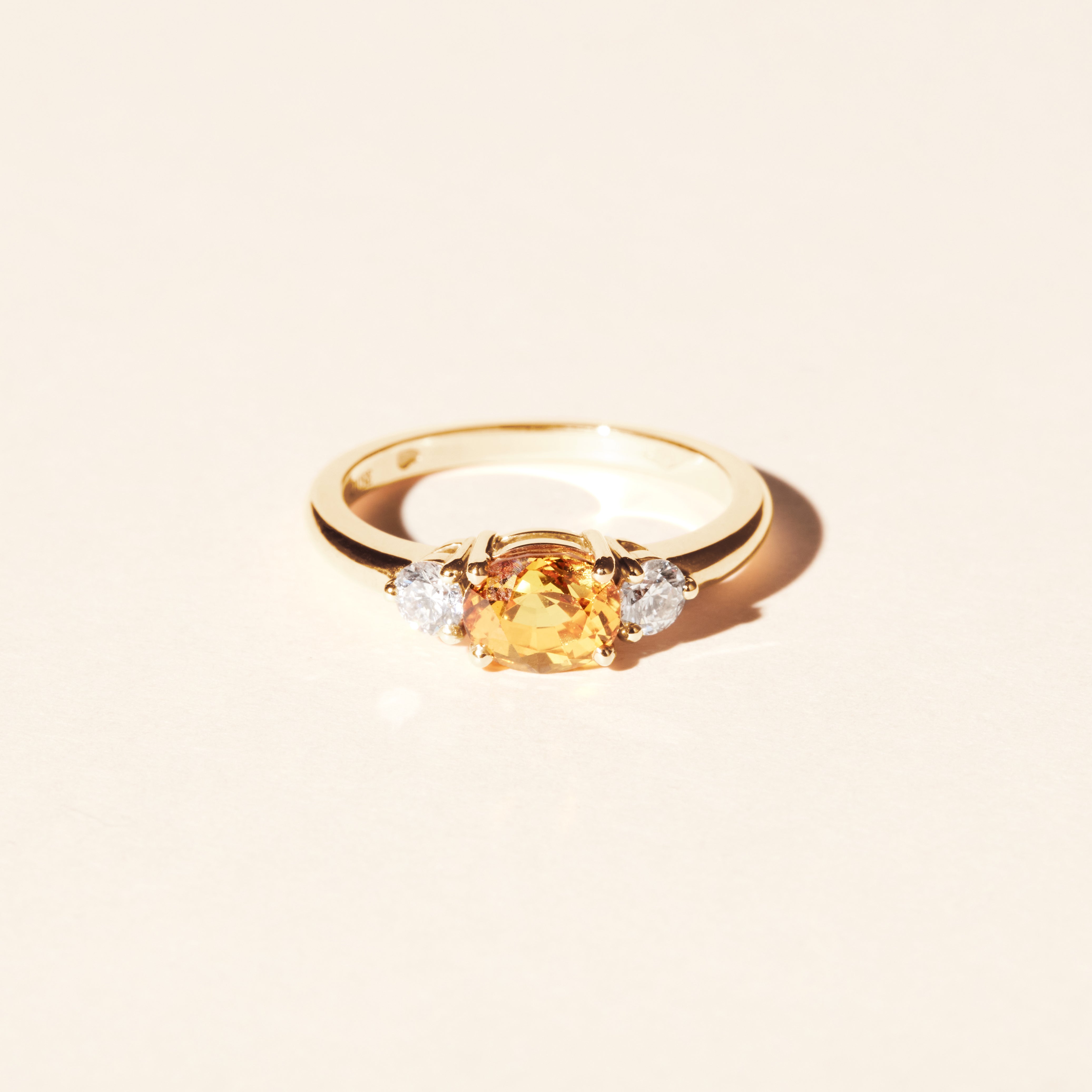Bague Bahia saphir jaune et diamants - Or jaune
