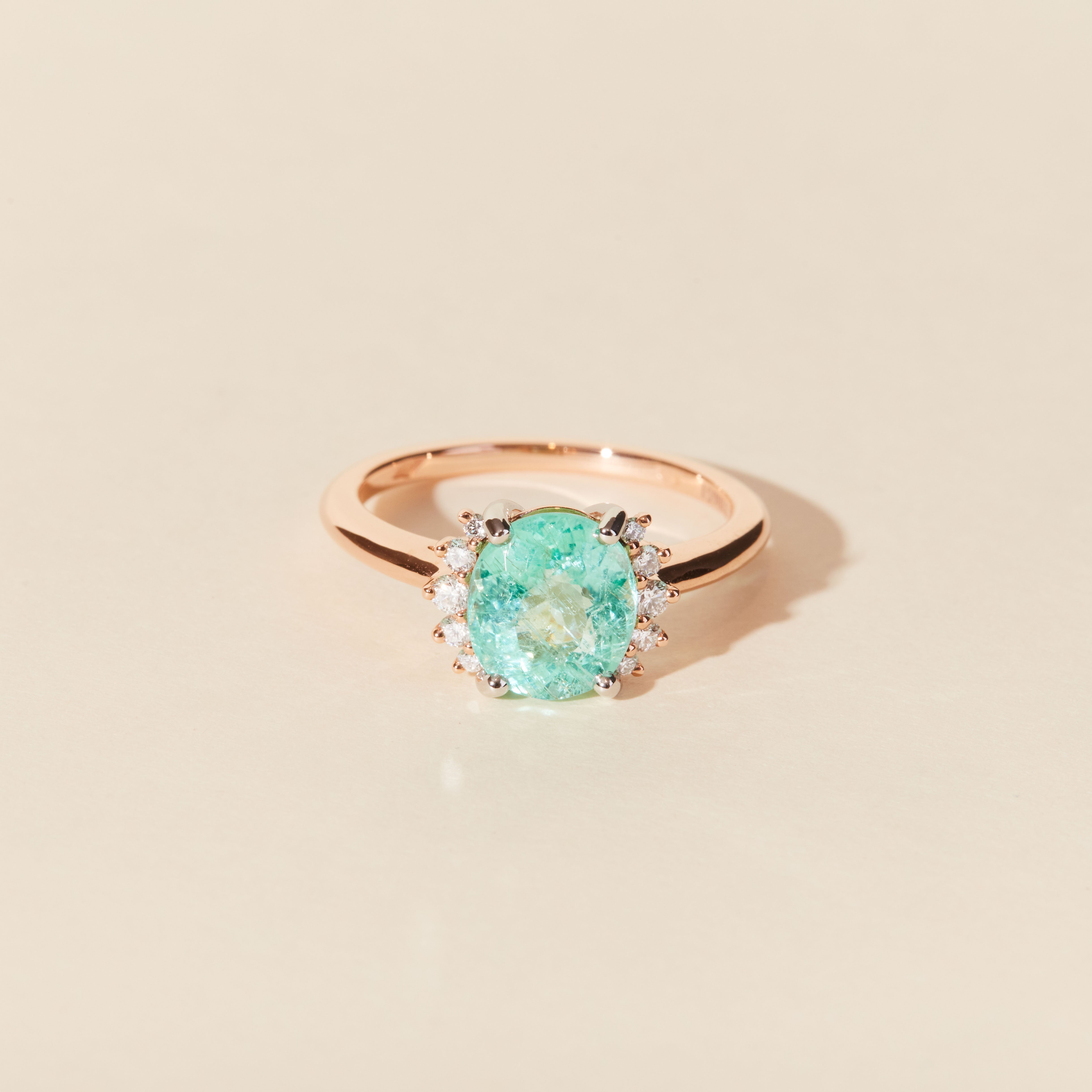 Bague Samba tourmaline paraïba - Or rose