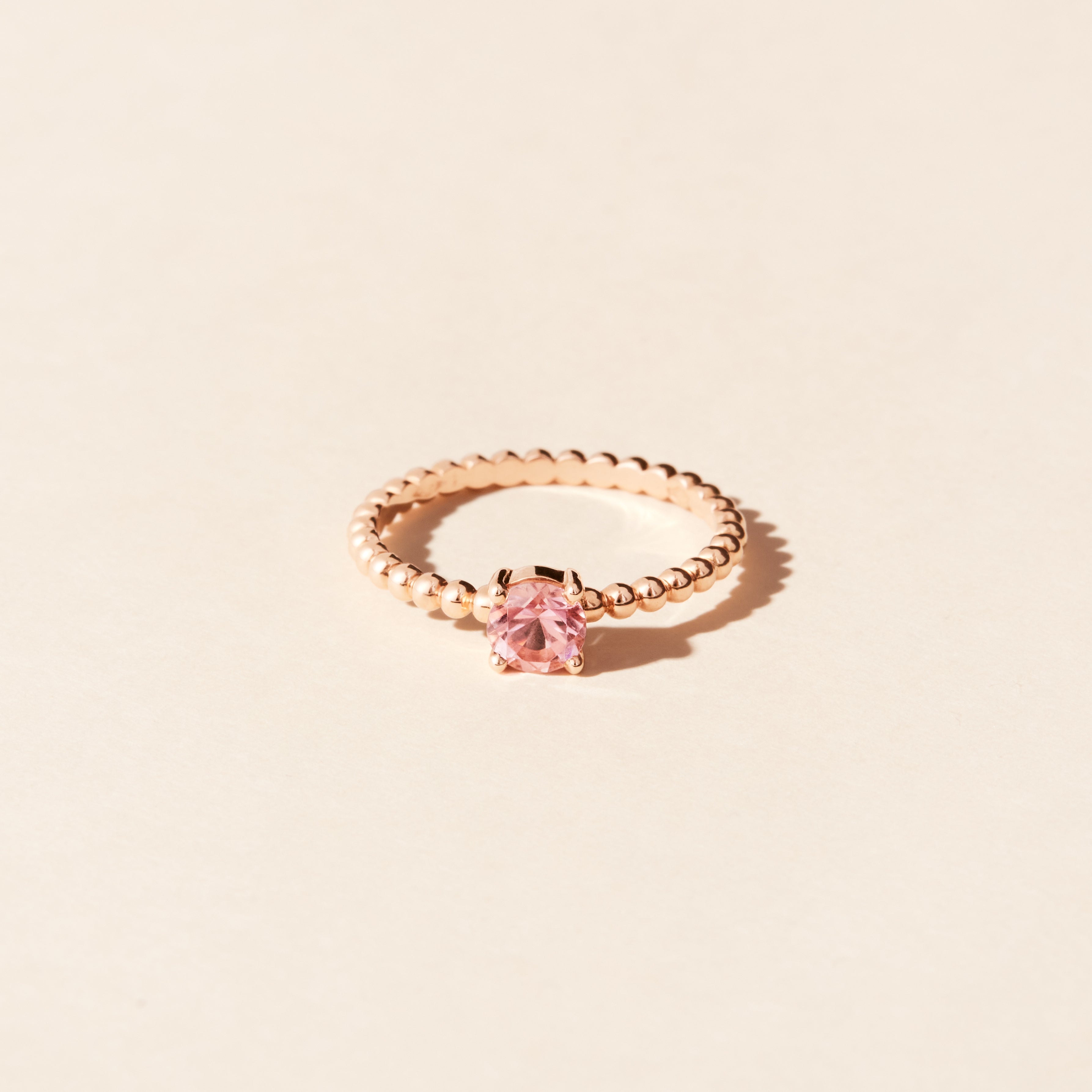 Alma Solitaire Ring in Pink Tourmaline - Rose Gold