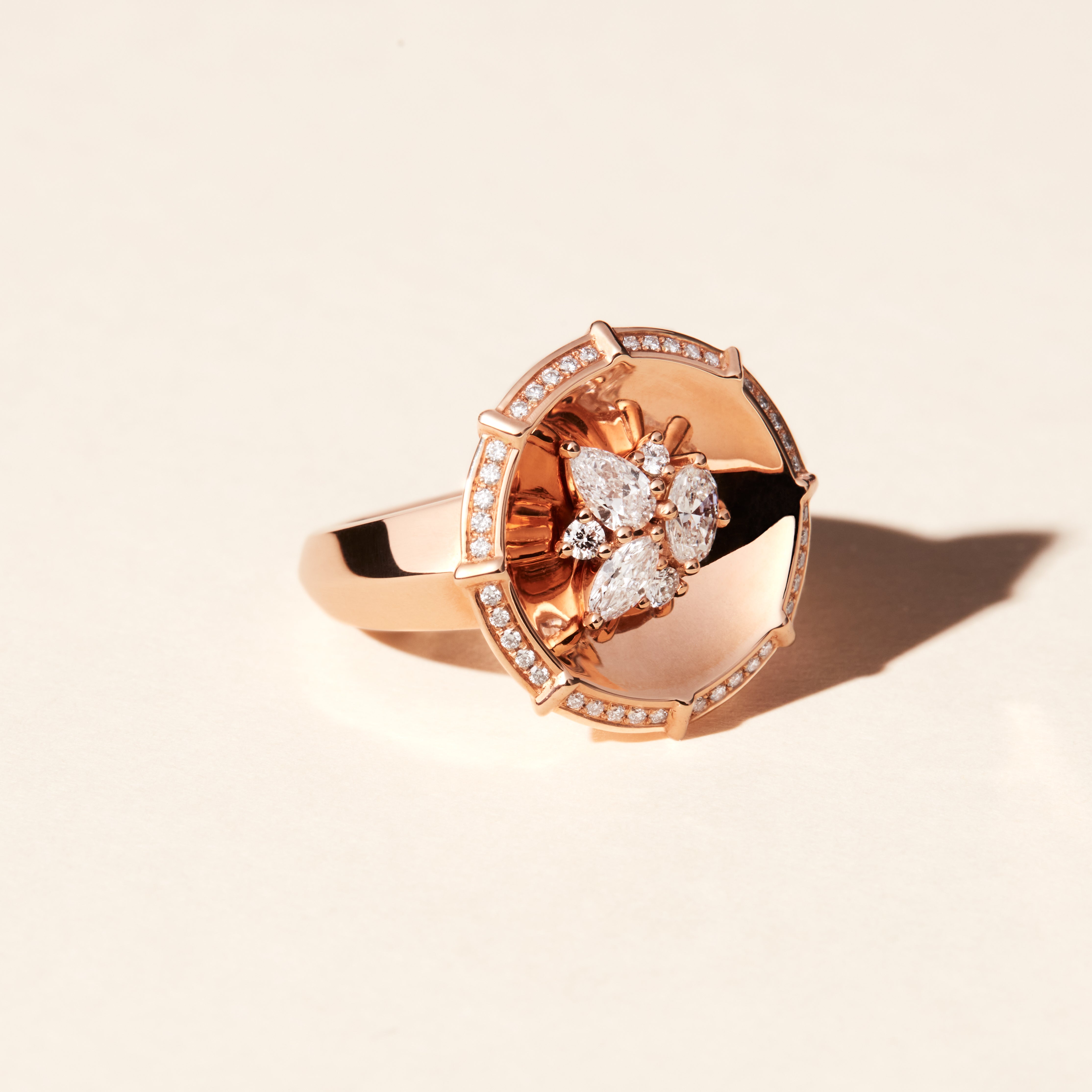Bague Bouquet GM - Or rose
